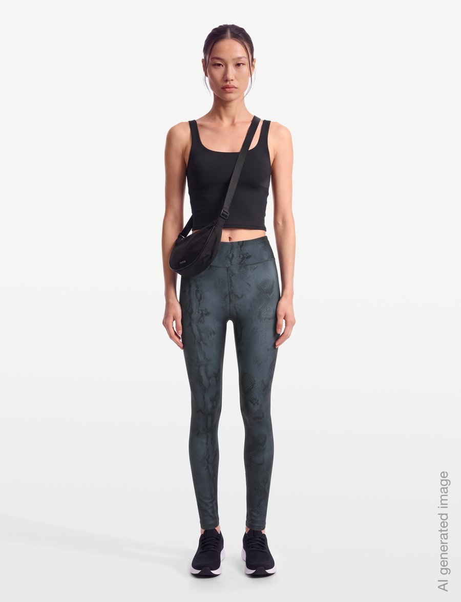 Röhnisch - Printed High Waist Tights - full längd - grey snake - 0