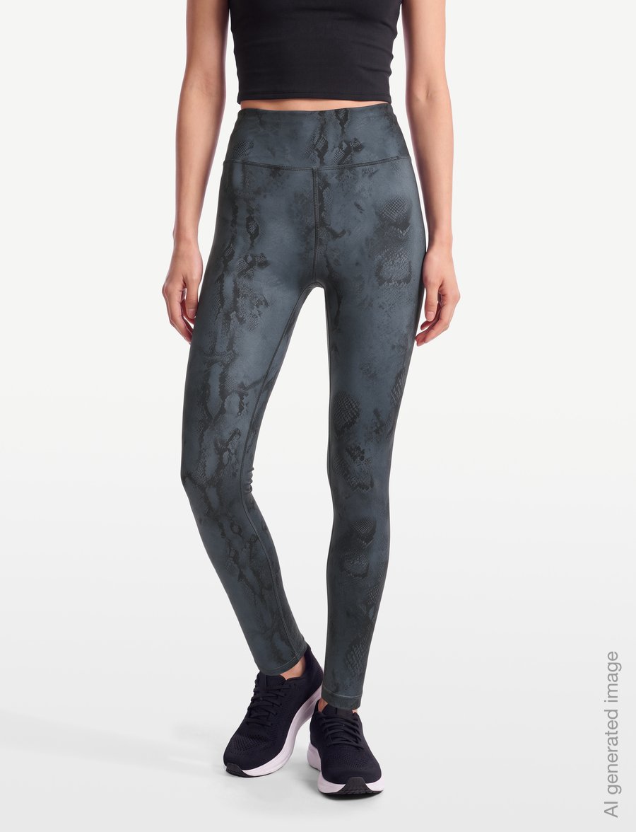 Röhnisch - Printed High Waist Tights - full längd - grey snake - 3