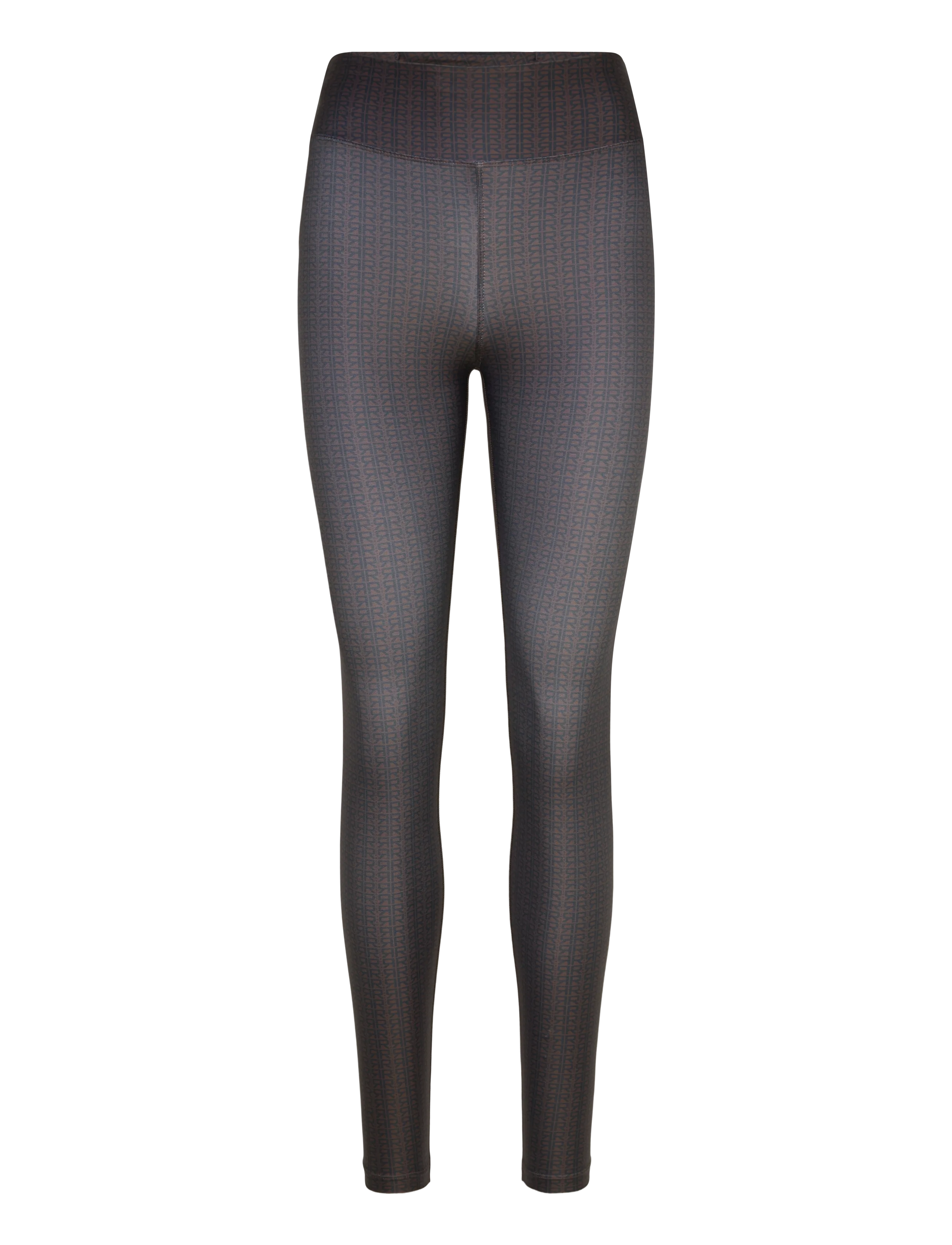 Röhnisch Printed High Waist Tights - Tøj - TYPOGRAPHIC BROWN / brown