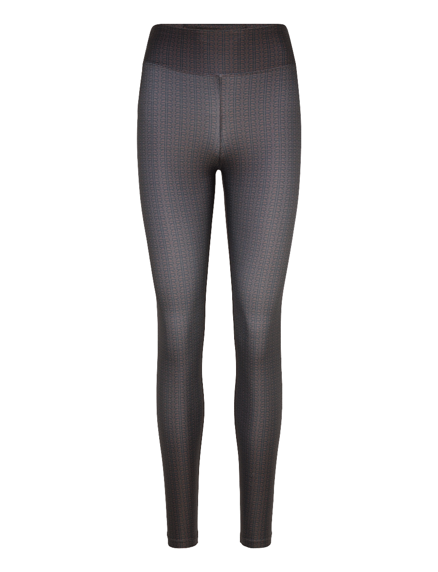 Röhnisch - Printed High Waist Tights - træningstights - typographic brown - 0