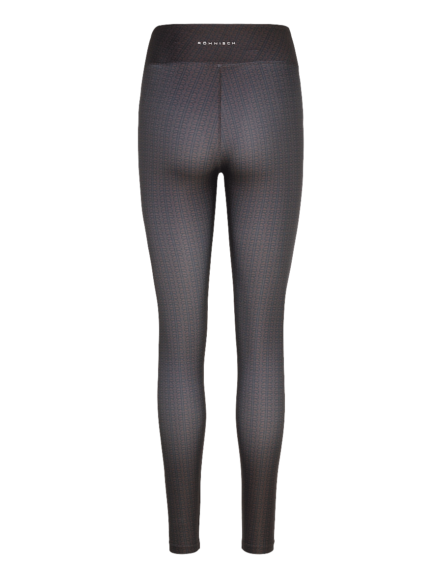 Röhnisch - Printed High Waist Tights - træningstights - typographic brown - 1