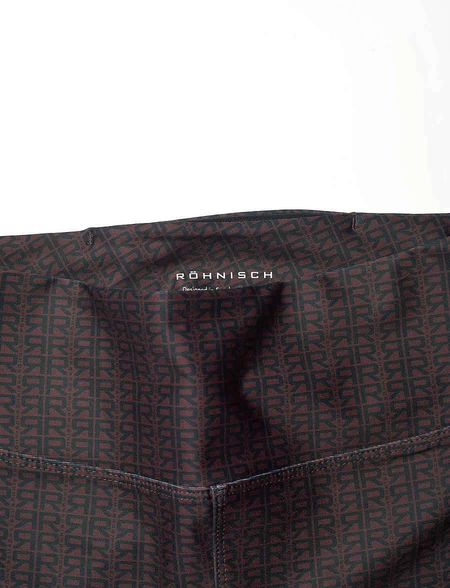 Röhnisch - Printed High Waist Tights - træningstights - typographic brown - 2
