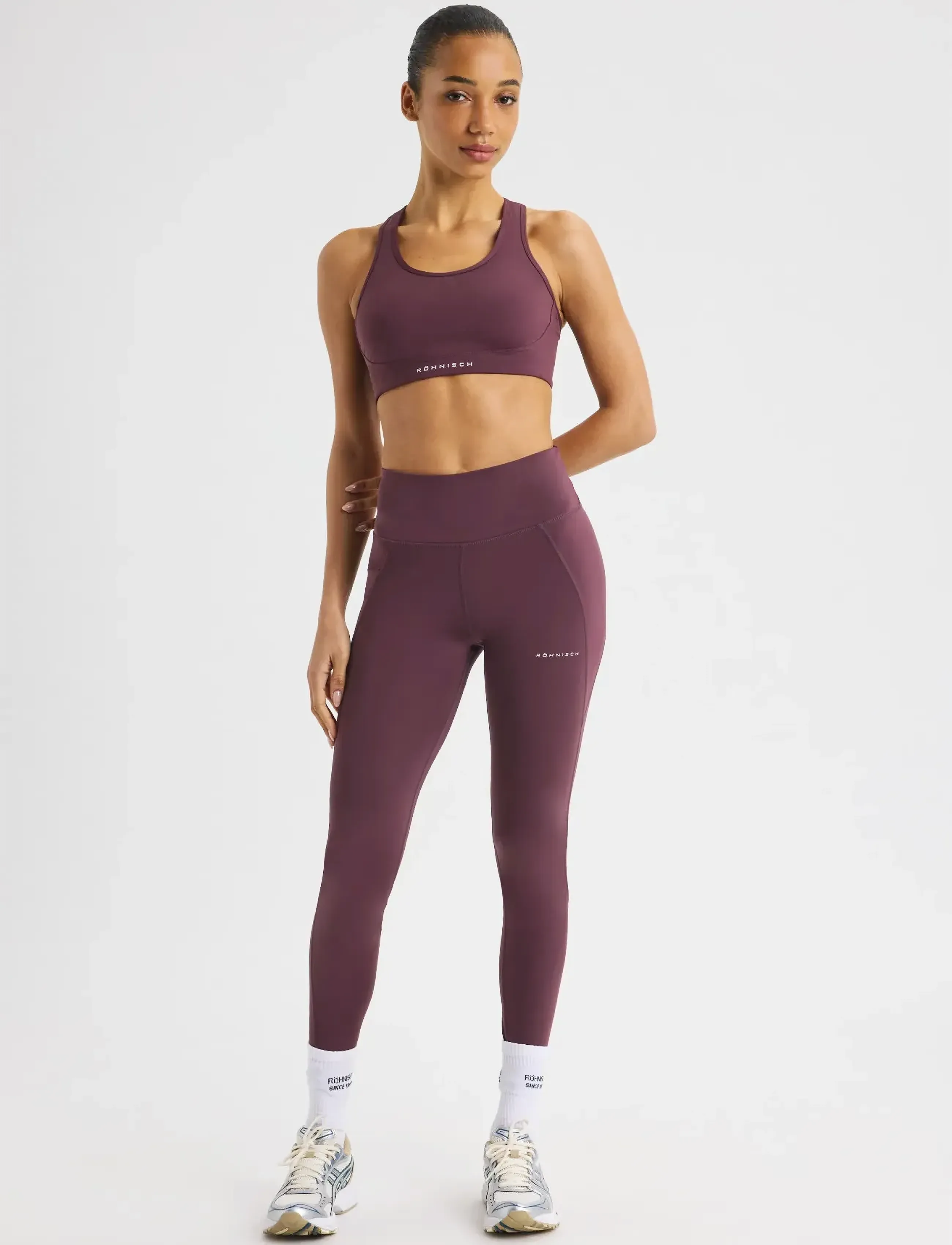 Röhnisch Flattering High Waist Tights, XS, Burgundy, Sport > Løbetræningstights, Dame