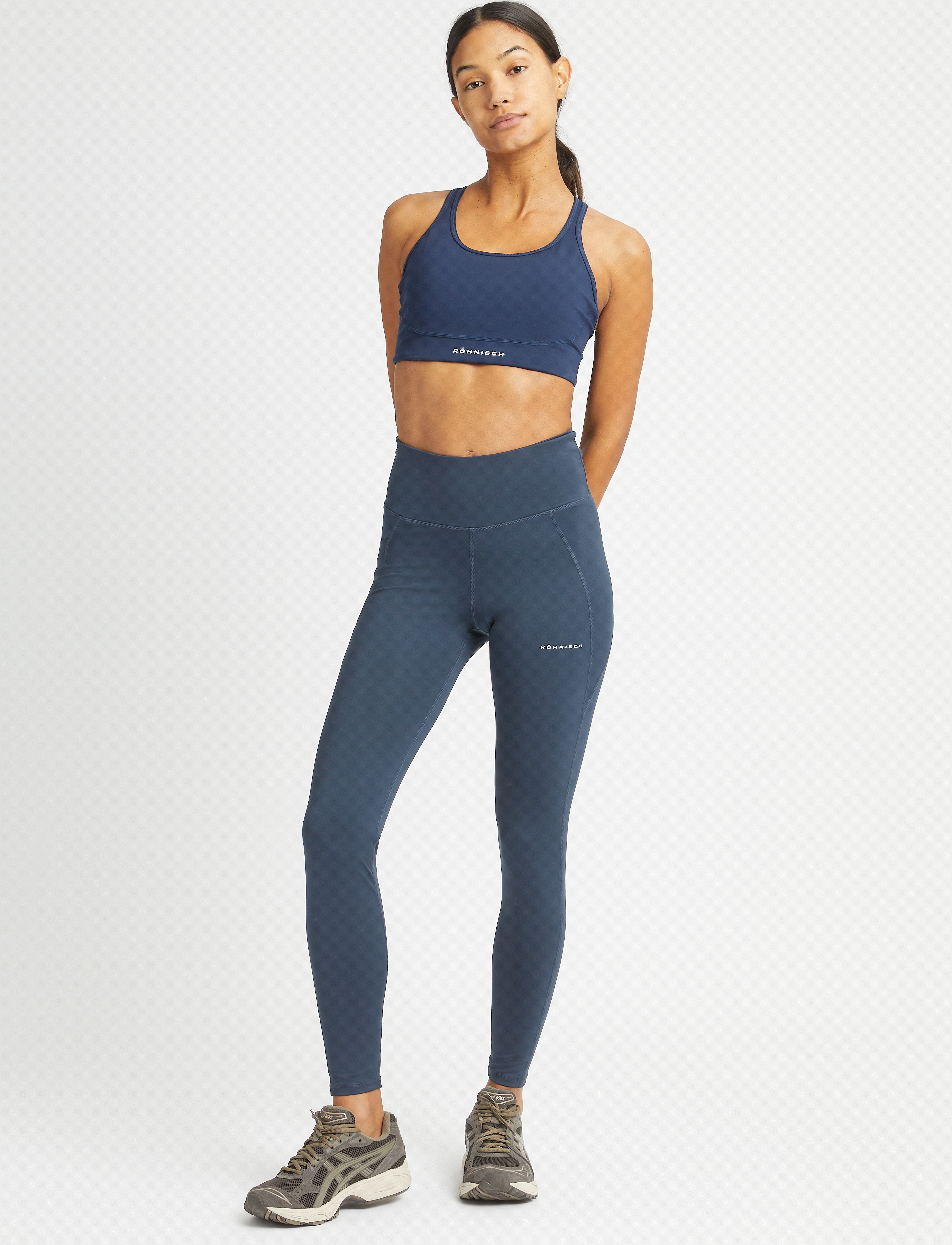 Röhnisch Flattering High Waist Tights, XS, Navy, Sport > Løbetræningstights, Dame
