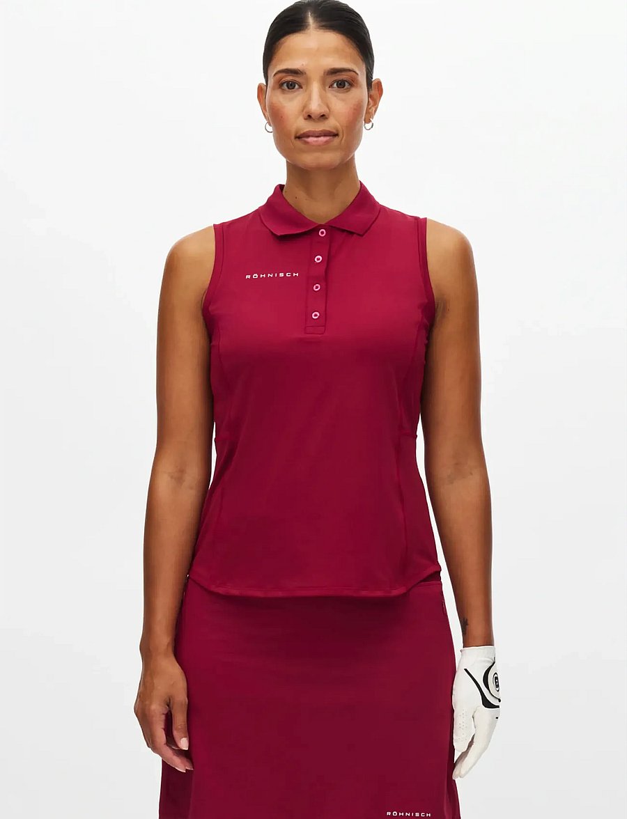 Röhnisch - Nicky Sleeveless Poloshirt - koszulki polo - beet red - 0