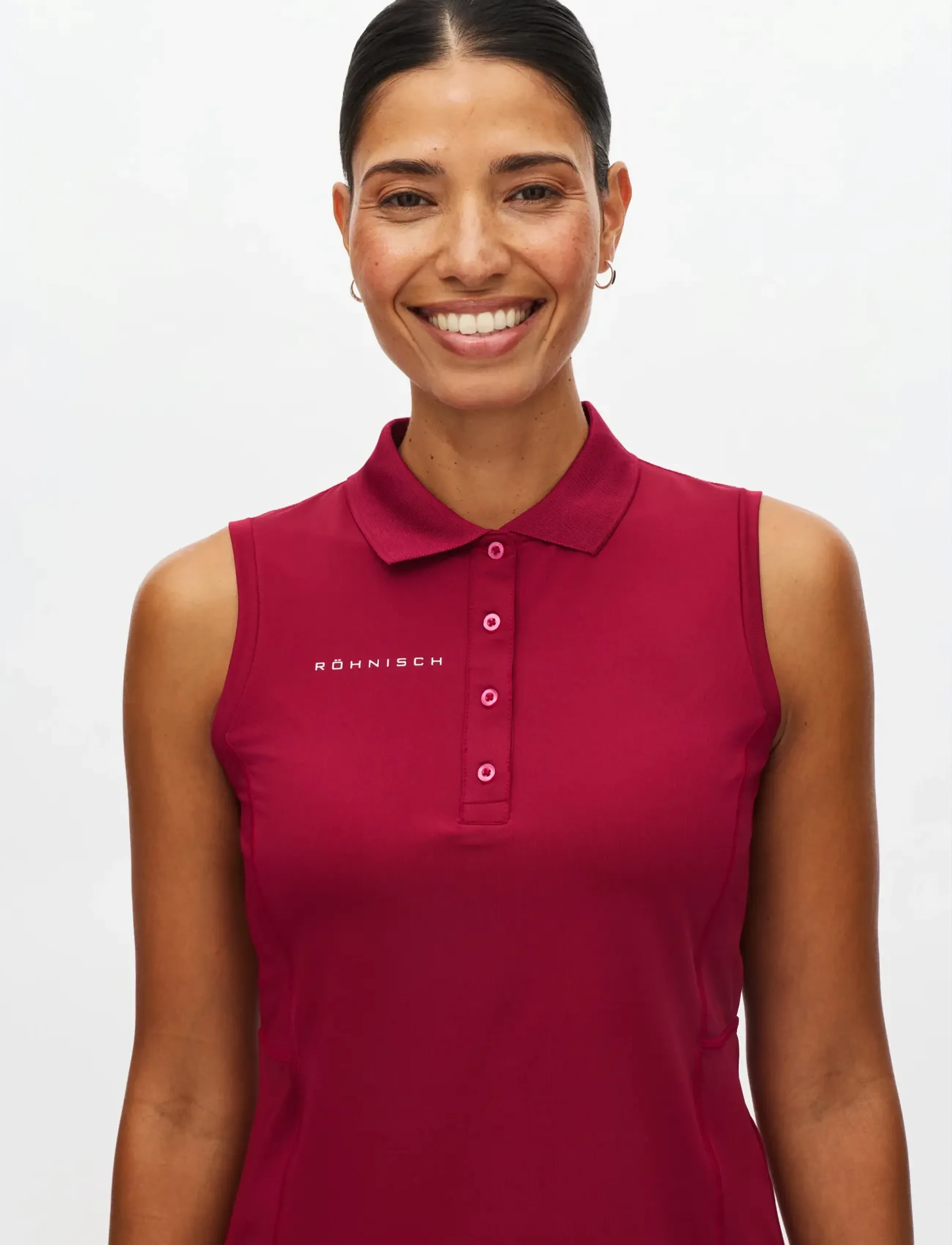 Röhnisch - Nicky Sleeveless Poloshirt - oberteile & t-shirts - beet red - 2