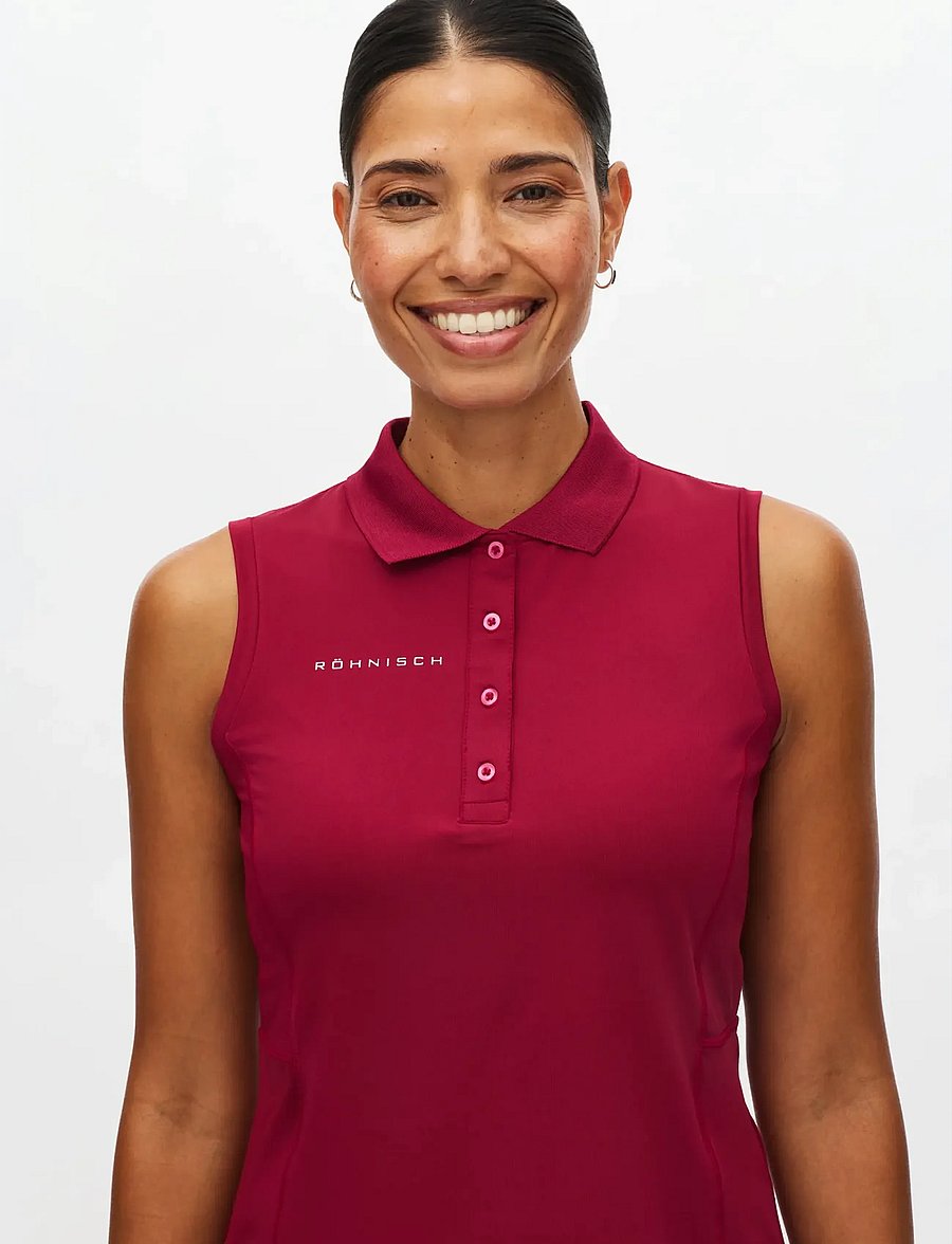 Röhnisch - Nicky Sleeveless Poloshirt - koszulki polo - beet red - 2