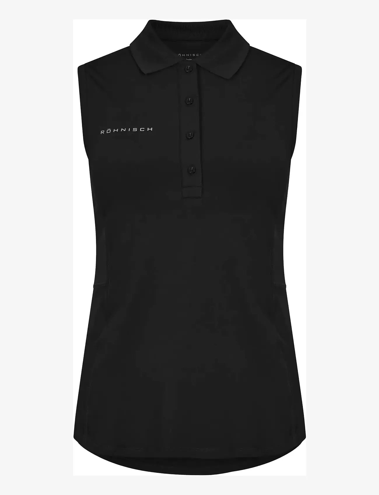 Röhnisch - Nicky Sleeveless Poloshirt - toppe & t-shirts - black - 1