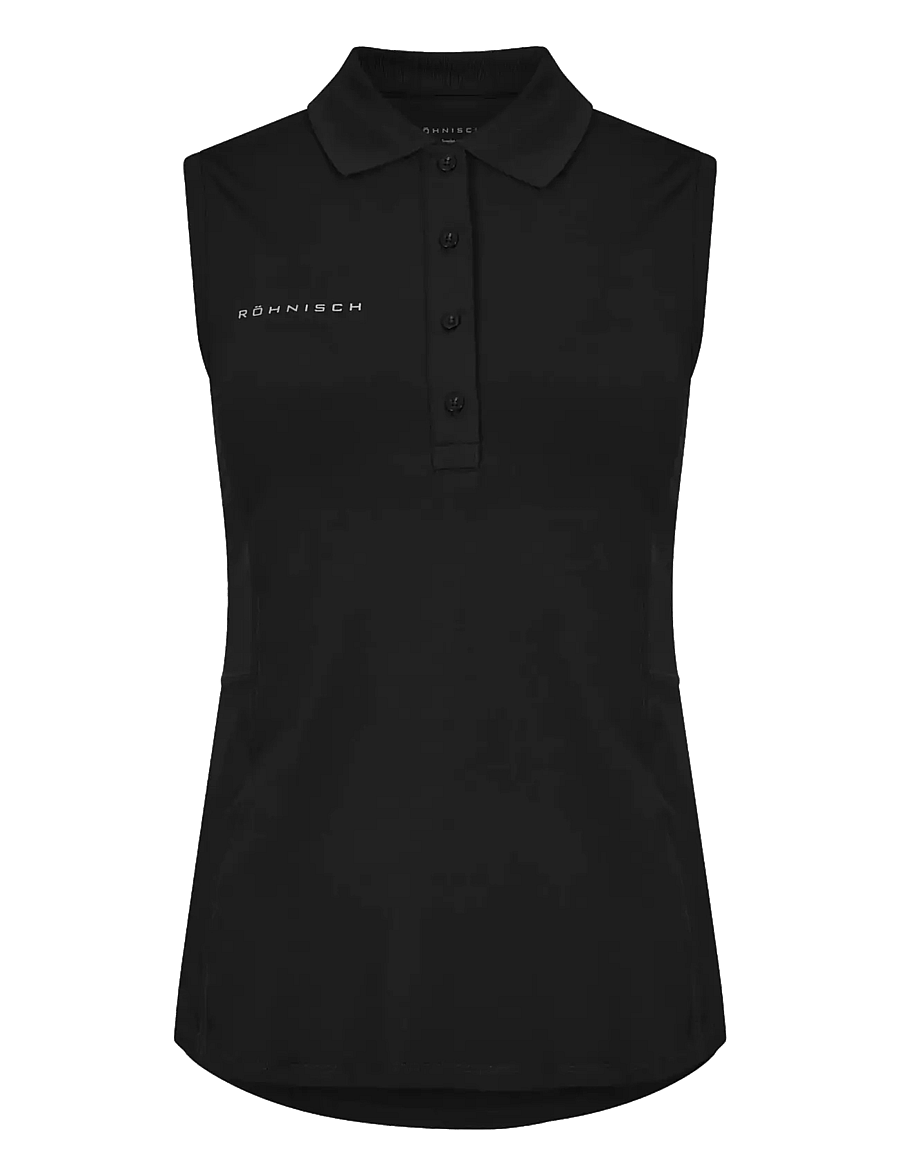 Röhnisch - Nicky Sleeveless Poloshirt - oberteile & t-shirts - black - 1