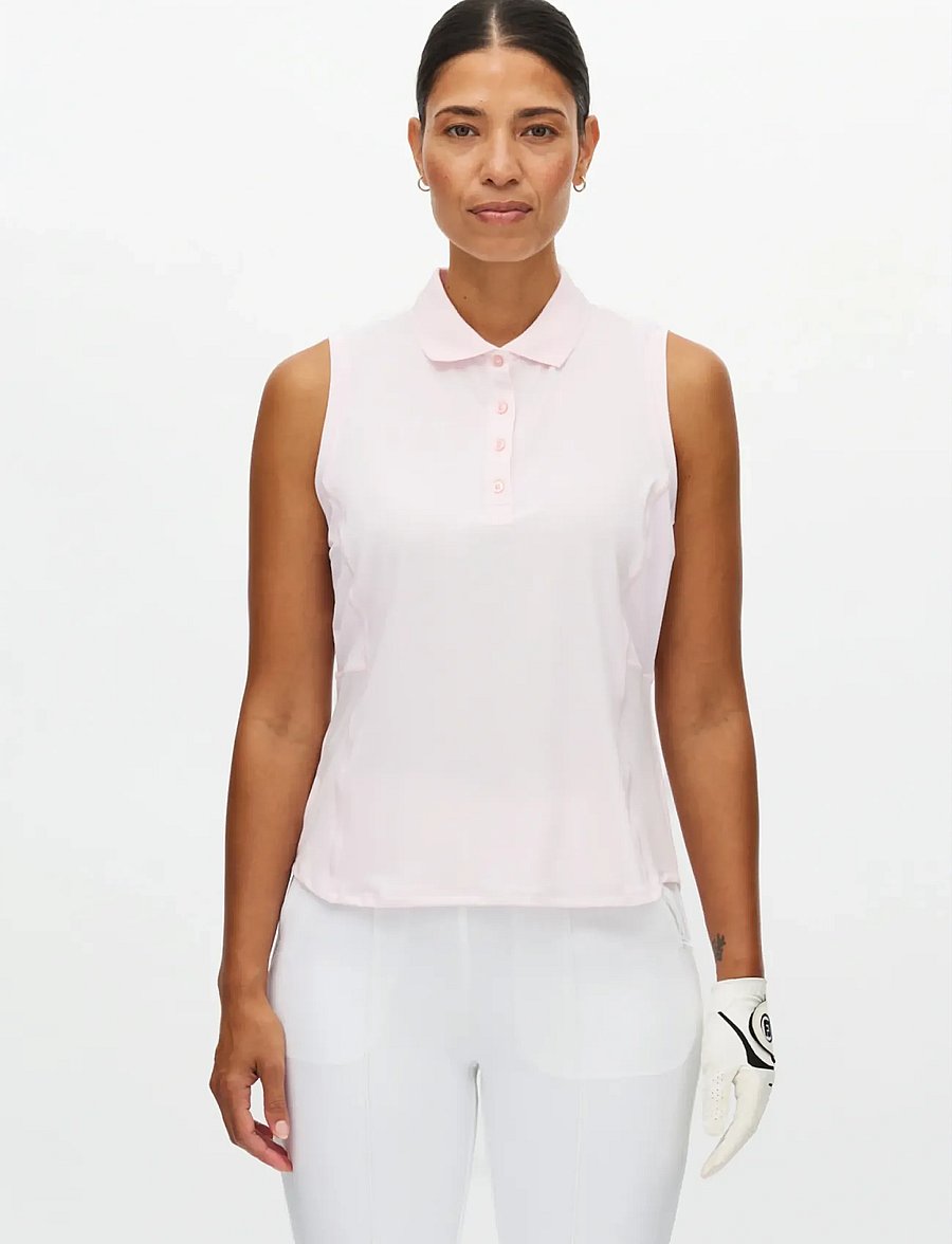 Röhnisch - Nicky Sleeveless Poloshirt - oberteile & t-shirts - cradle pink - 0