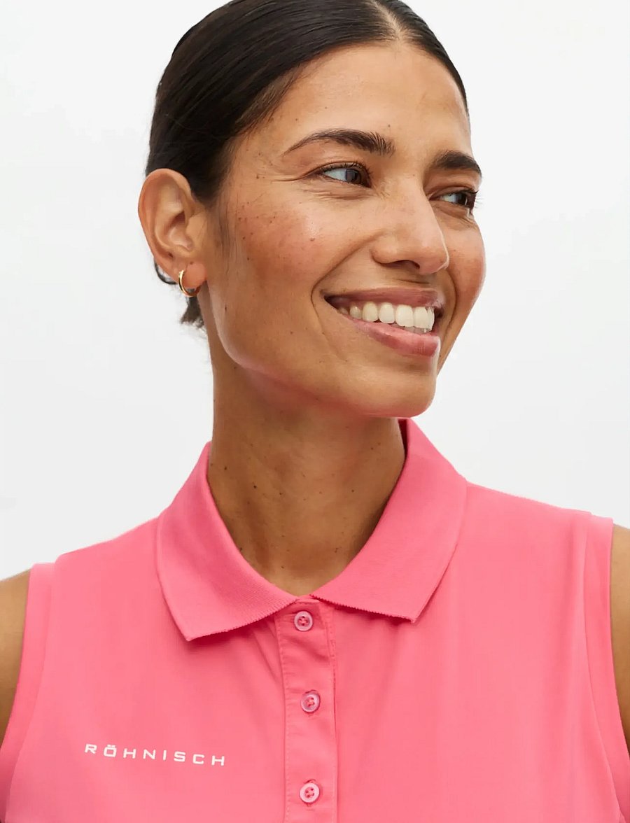 Röhnisch - Nicky Sleeveless Poloshirt - oberteile & t-shirts - fruit dove - 2