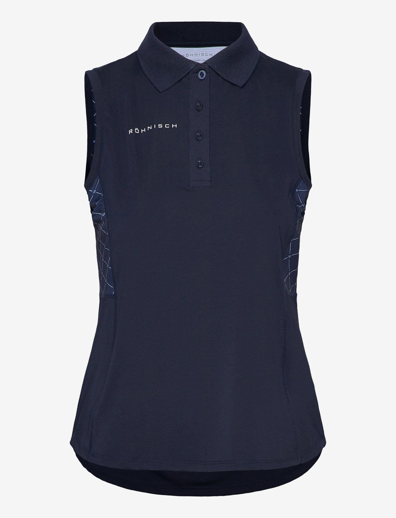 Röhnisch - Nicky Sleeveless Poloshirt - toppar & t-shirts - micro r check navy - 1