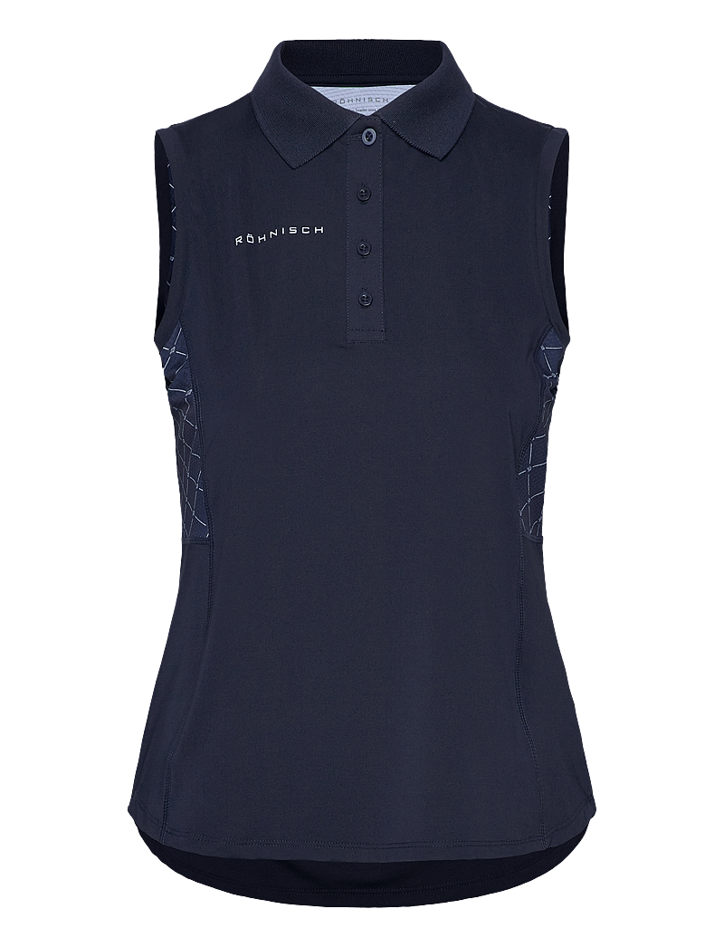 Röhnisch - Nicky Sleeveless Poloshirt - oberteile & t-shirts - micro r check navy - 1