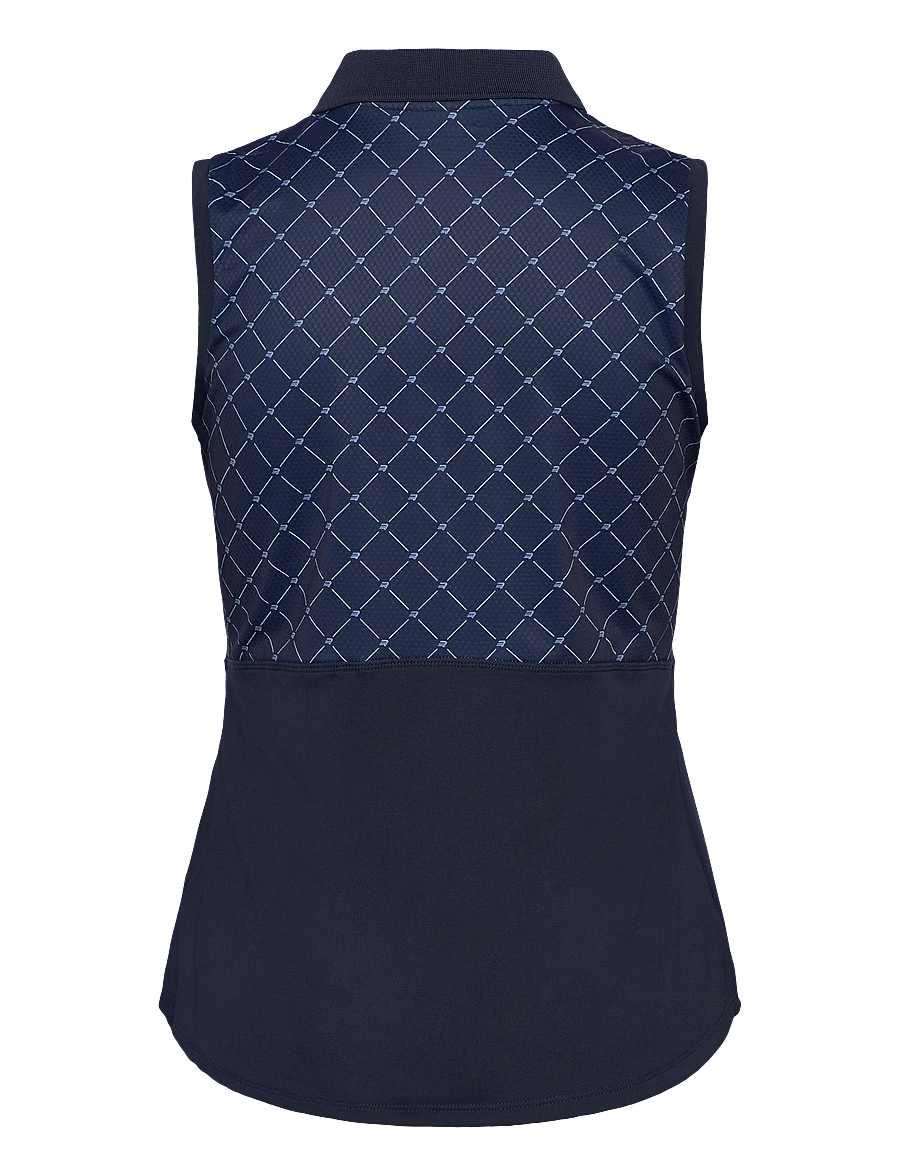 Röhnisch - Nicky Sleeveless Poloshirt - oberteile & t-shirts - micro r check navy - 2