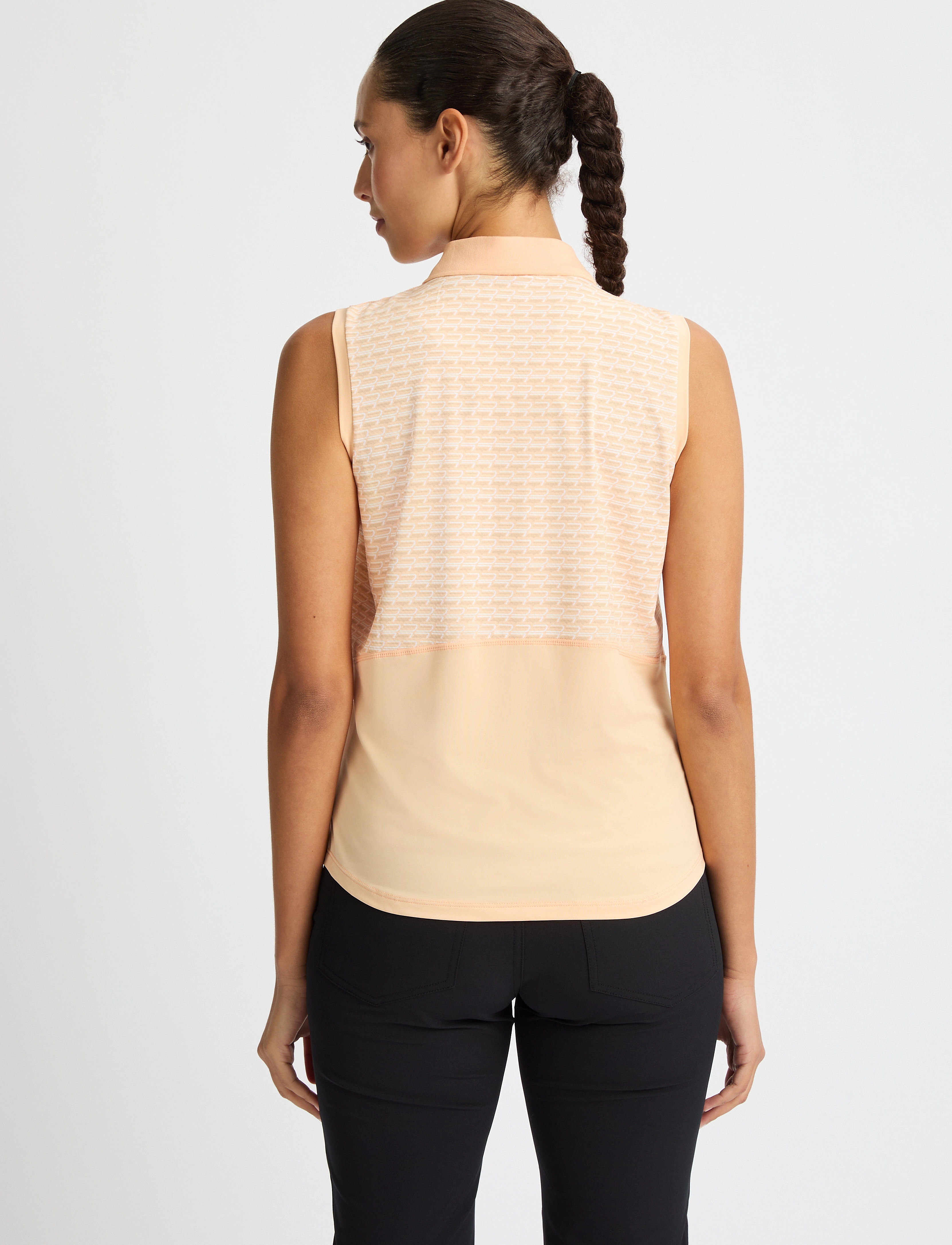 Röhnisch - Nicky Sleeveless Poloshirt - oberteile & t-shirts - monogram peach - 4