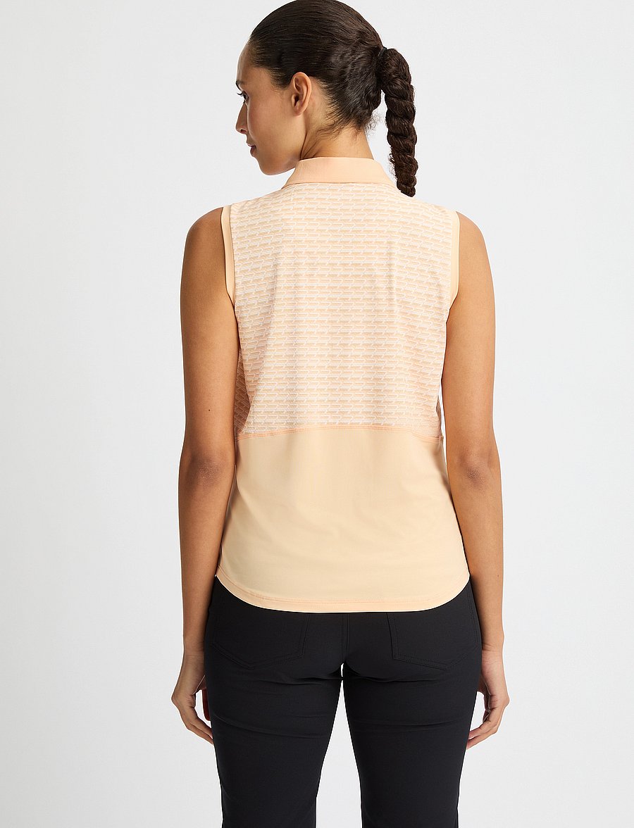 Röhnisch - Nicky Sleeveless Poloshirt - oberteile & t-shirts - monogram peach - 4