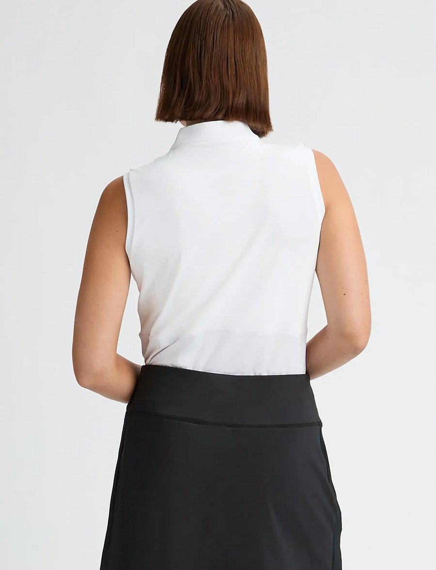 Röhnisch - Nicky Sleeveless Poloshirt - oberteile & t-shirts - white - 2