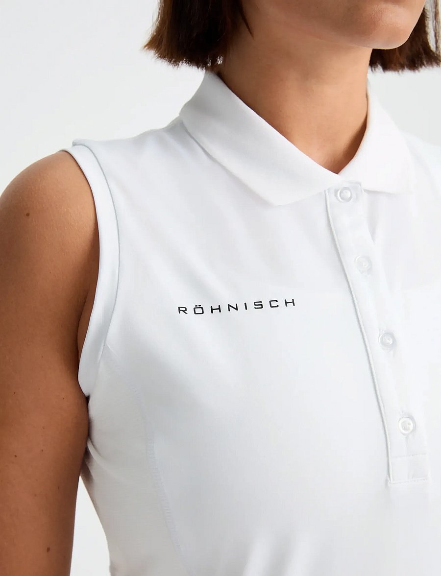 Röhnisch - Nicky Sleeveless Poloshirt - oberteile & t-shirts - white - 3