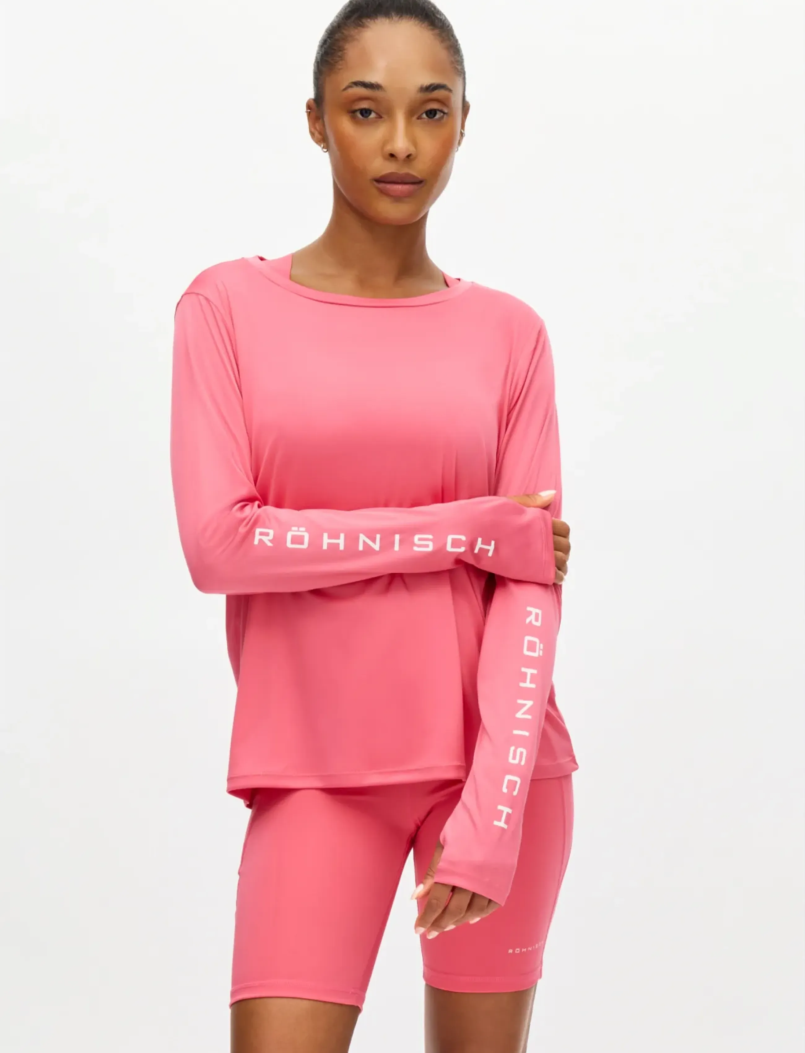 Röhnisch Team Logo Long Sleeve, S, Pink, T-Shirts & Toppe > Langærmede, Dame