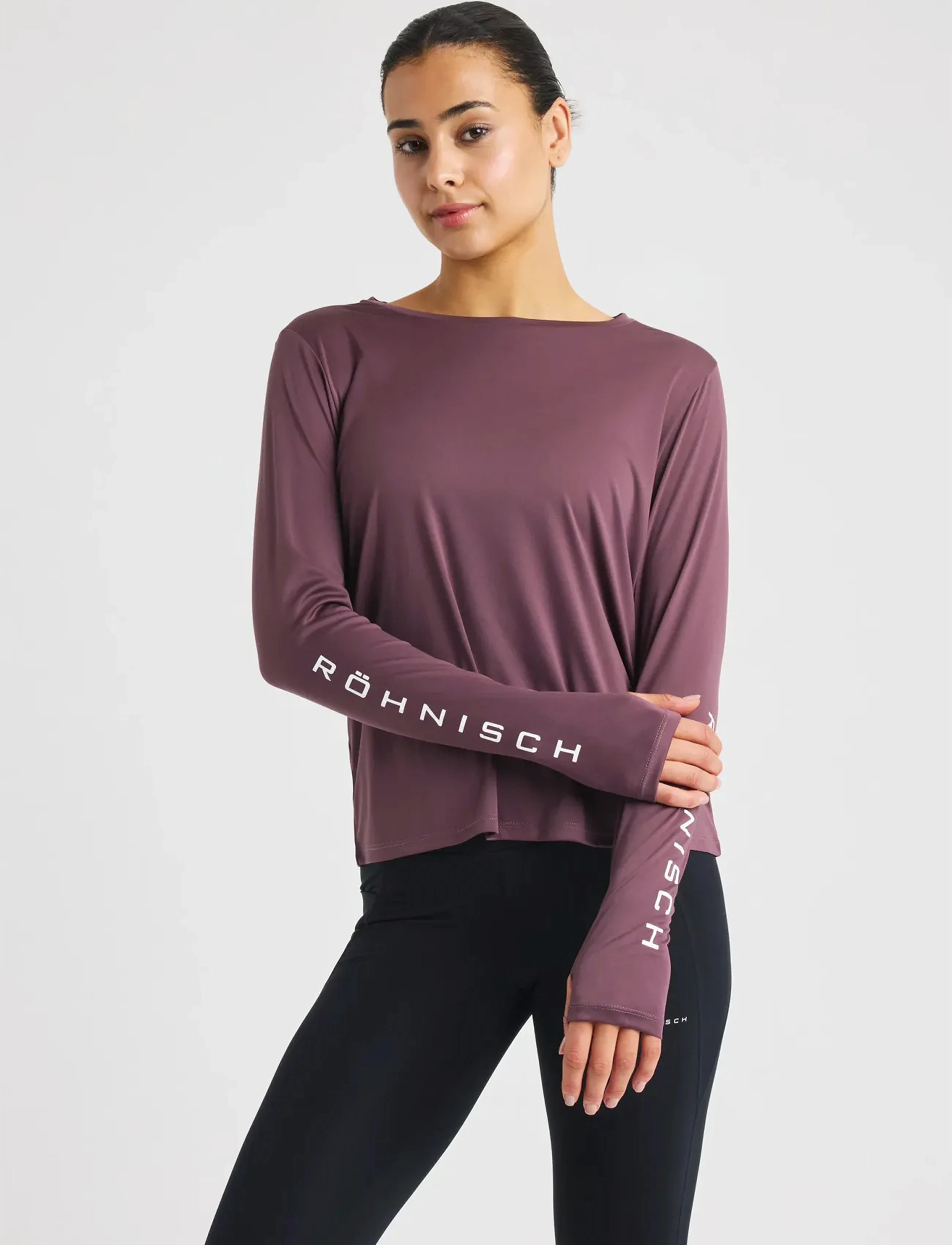 Röhnisch Team Logo Long Sleeve, S, Burgundy, T-Shirts & Toppe > Langærmede, Dame