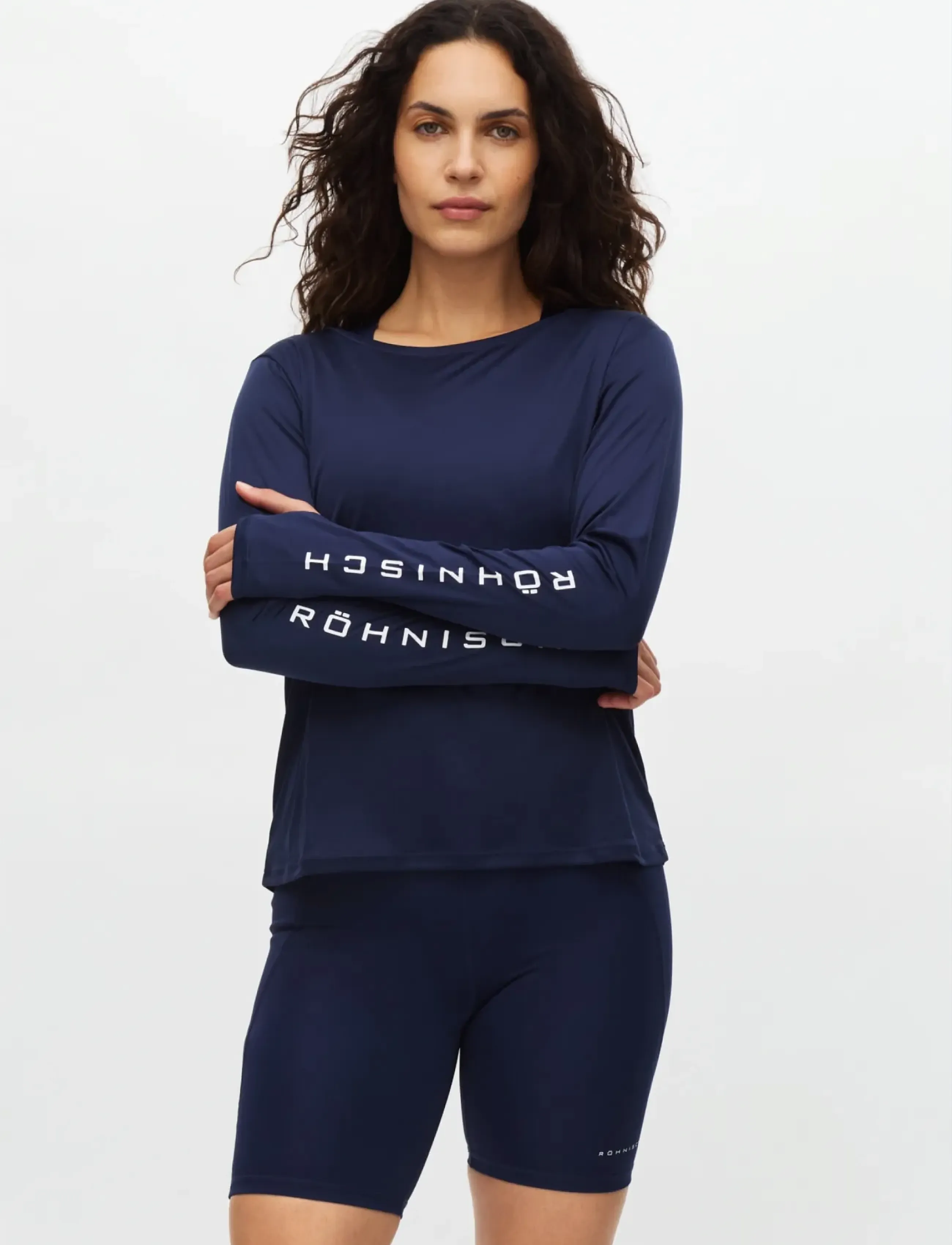 Röhnisch Team Logo Long Sleeve, XL, Navy, T-Shirts & Toppe > Langærmede, Dame