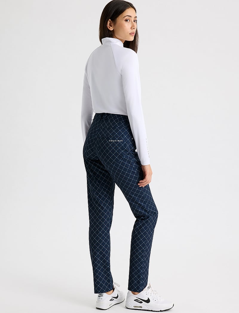 Röhnisch - Chie Comfort Pants 30 - golfbyxor - micro r check navy - 0