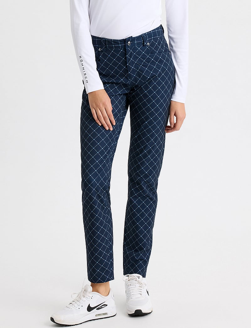 Röhnisch - Chie Comfort Pants 30 - golfbyxor - micro r check navy - 5