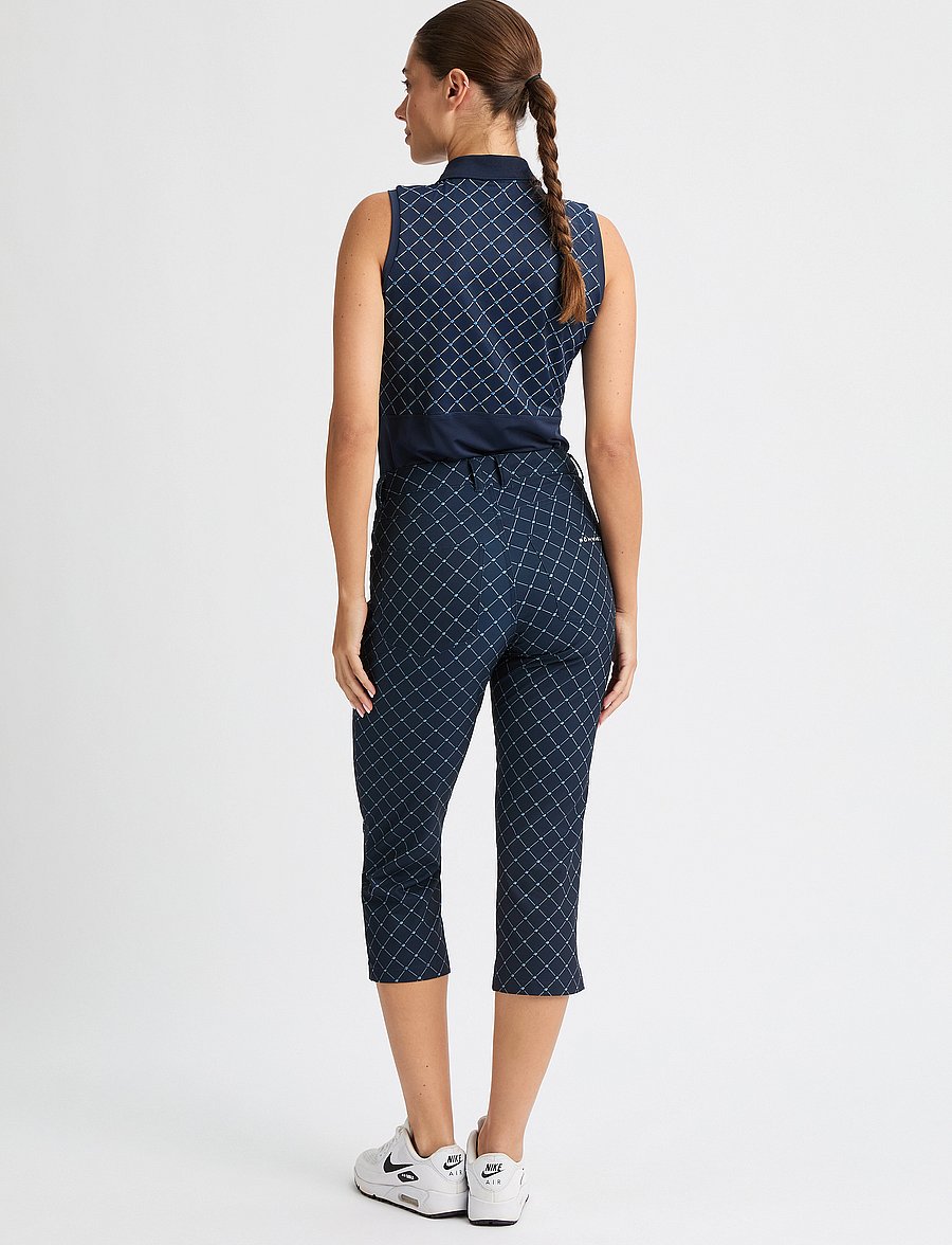 Röhnisch - Chie Comfort Capri - golfbukser - micro r check navy - 2