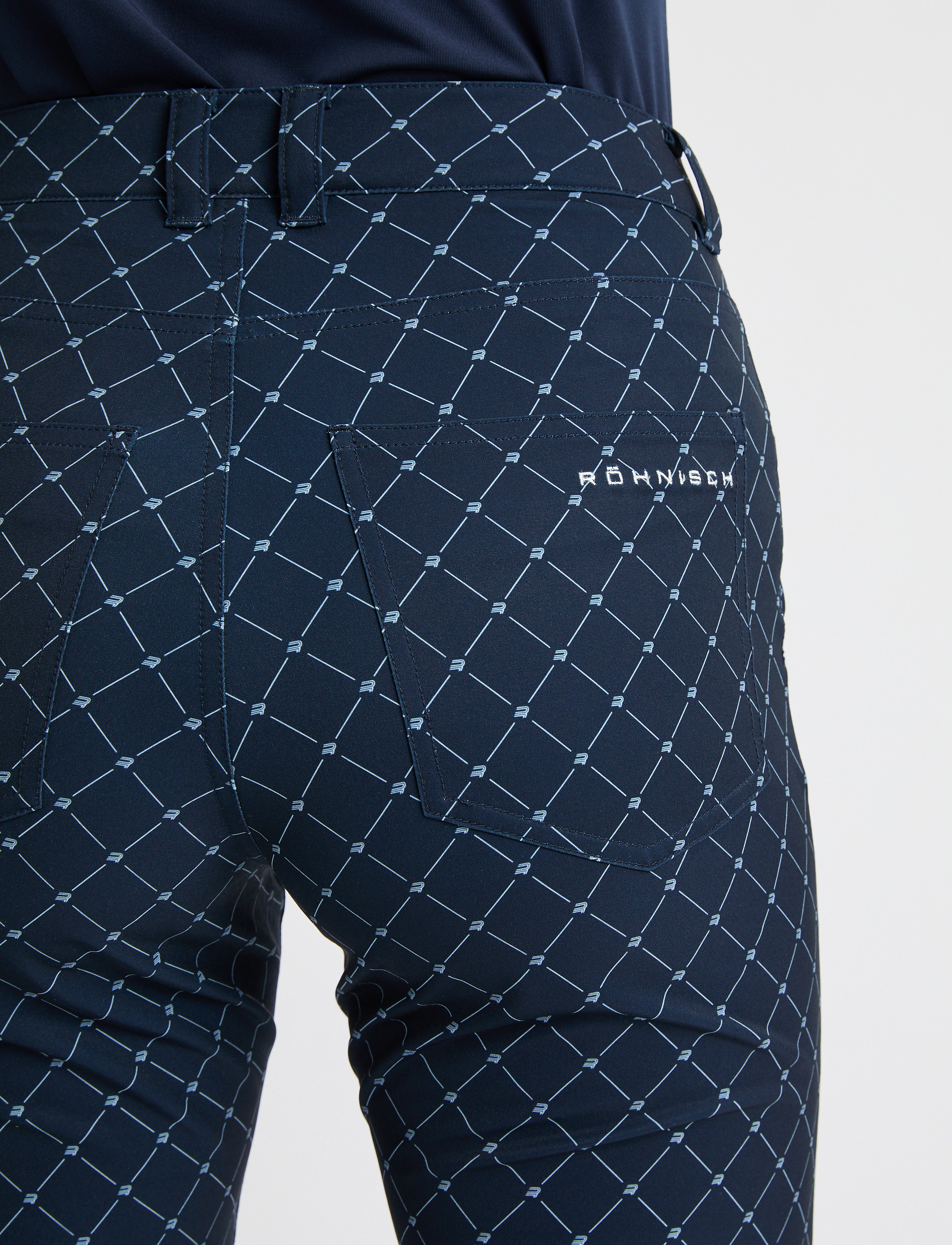 Röhnisch - Chie Comfort Capri - sports pants - micro r check navy - 3