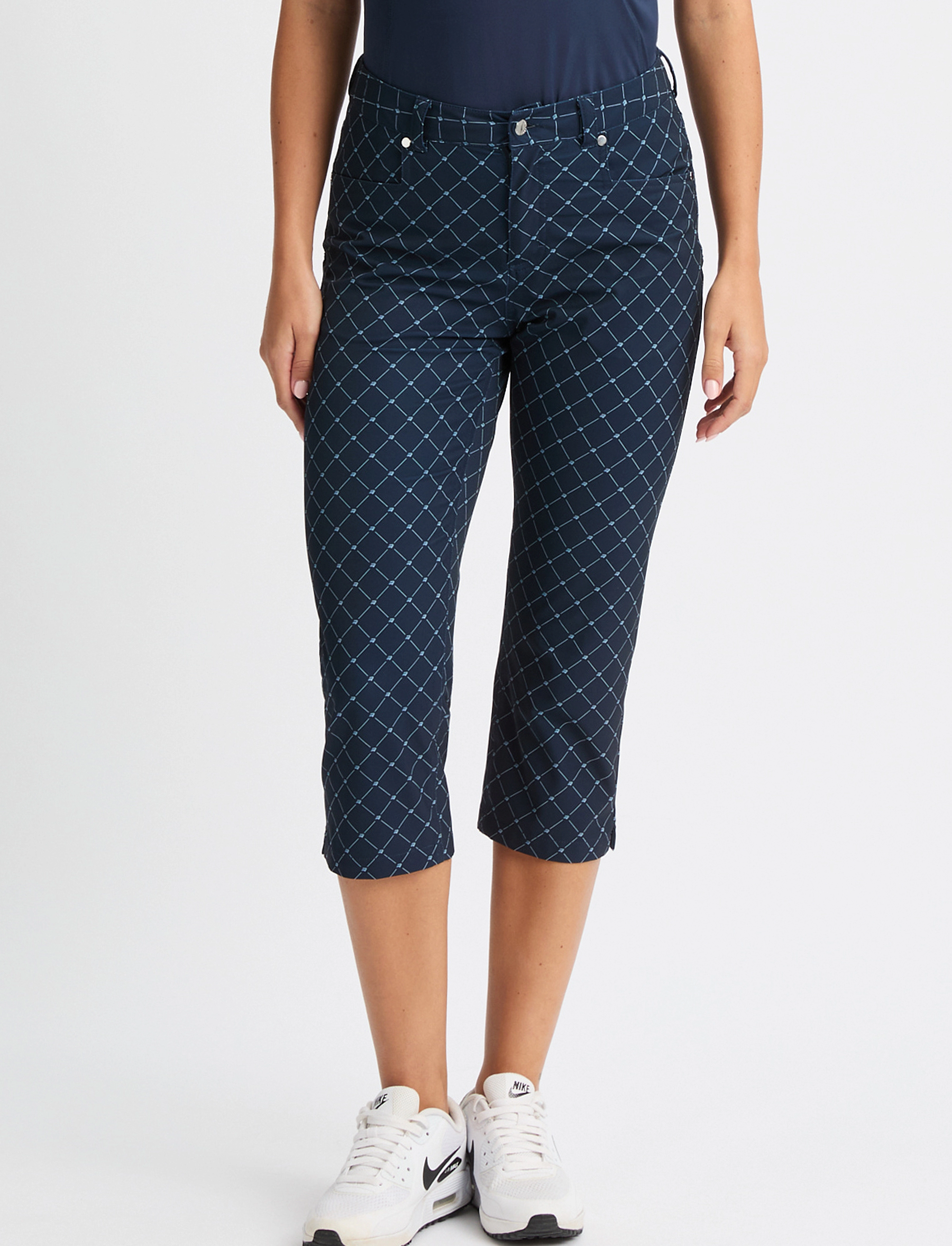 Röhnisch - Chie Comfort Capri - sports pants - micro r check navy - 5