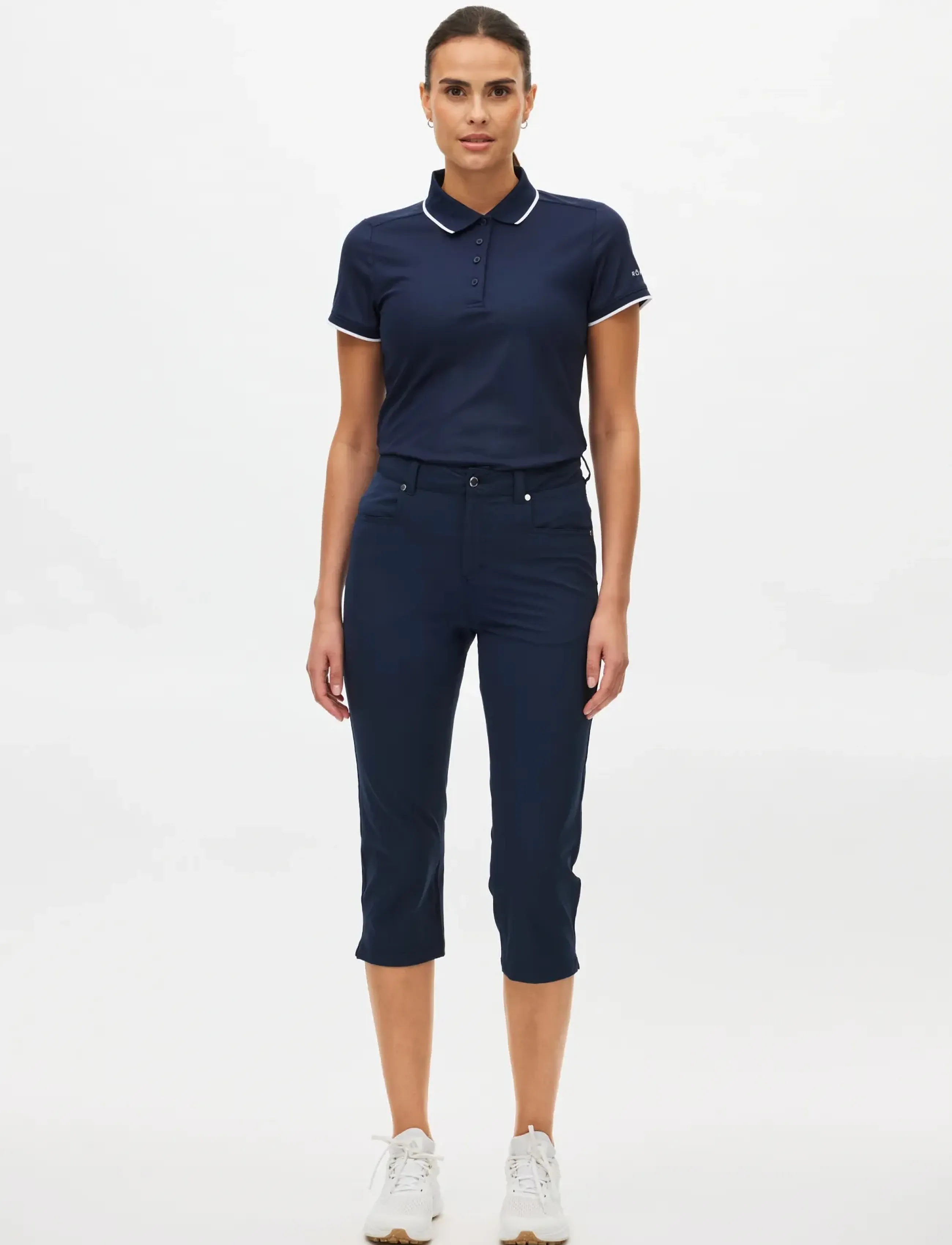 Röhnisch Chie Comfort Capri, Kvinder, Komfort Capri Bukser, Navy, Str: 34