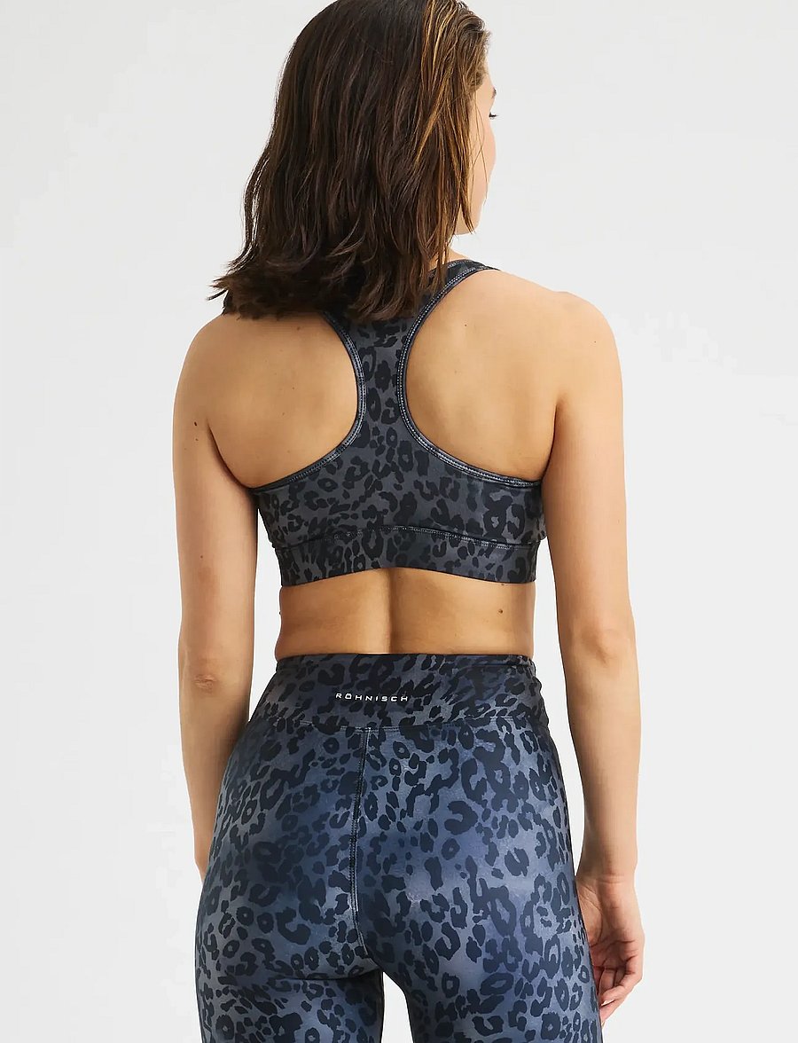 Röhnisch - Essential Zip Sportsbra - sport brjóstahaldarar: mikill stuðningur - grey leo print - 2