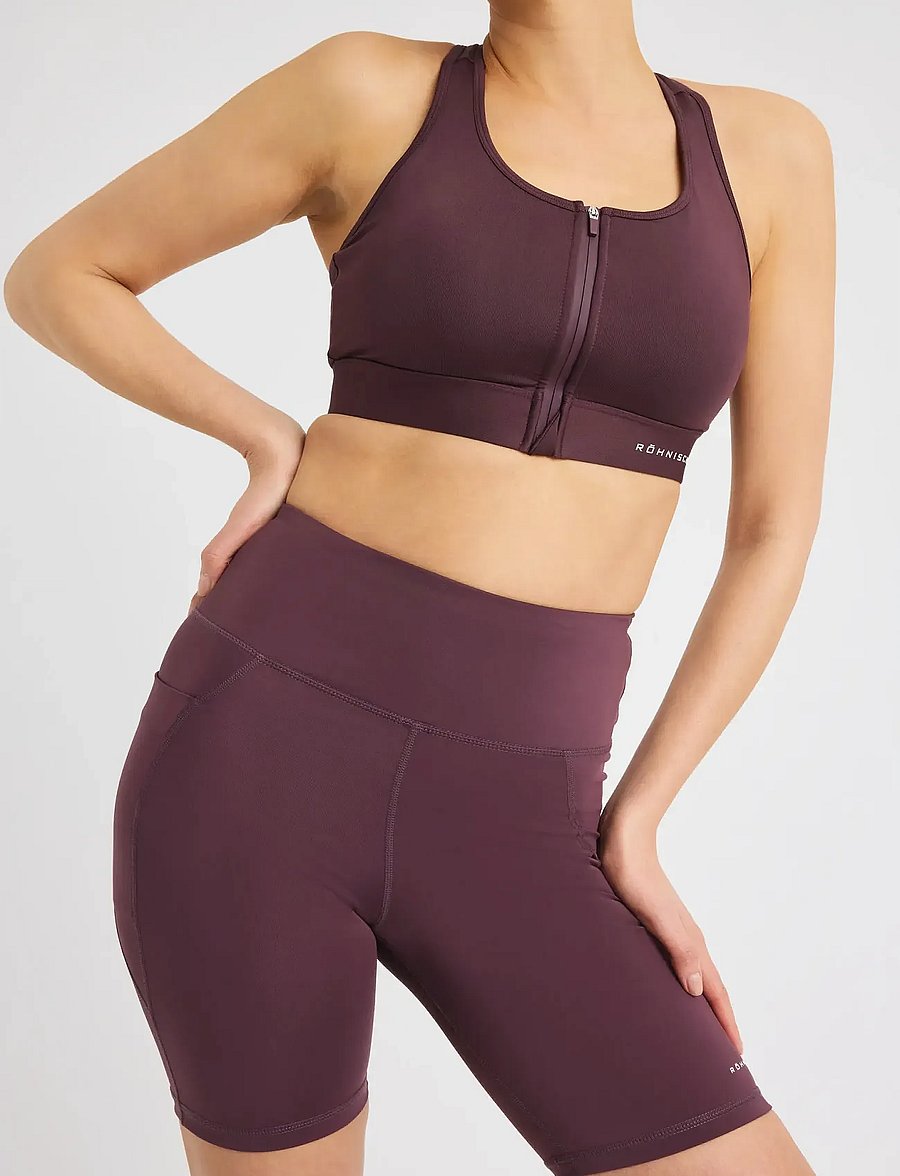 Röhnisch - Essential Zip Sportsbra - korkea tuki - huckleberry - 0