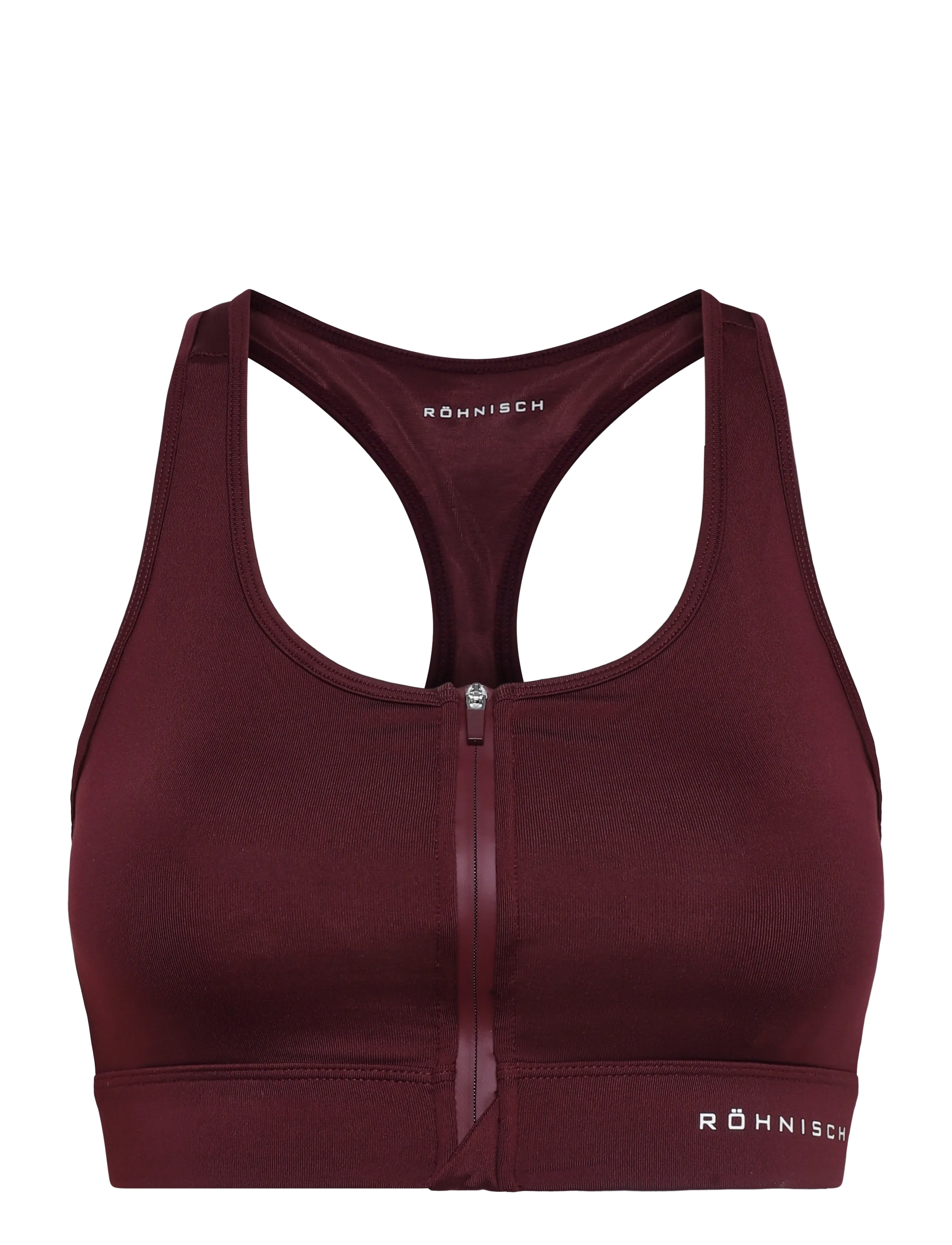 Röhnisch Essential Zip Sportsbra, L, Burgundy, Sport Clothing > Sport Bras - All, Dame