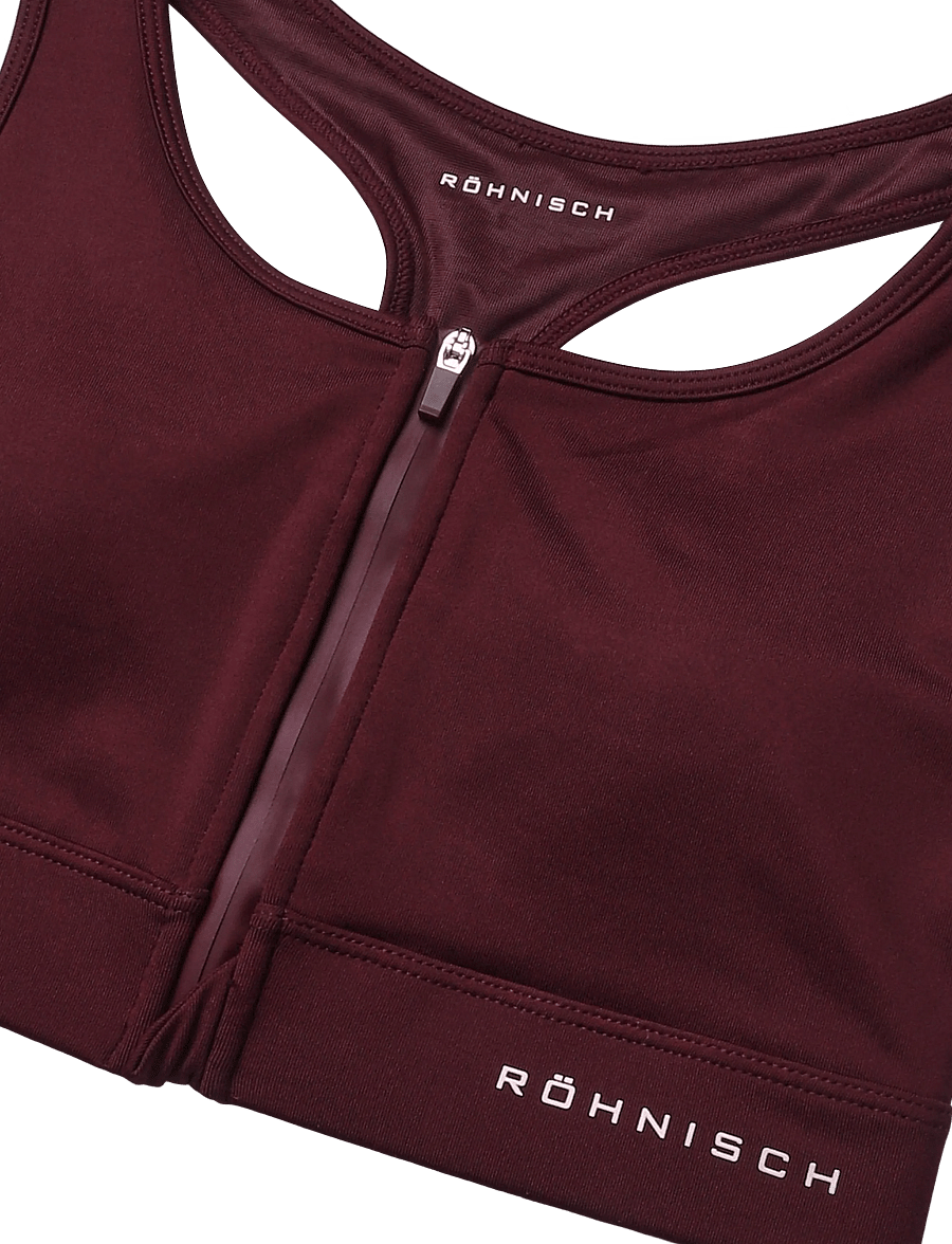 Röhnisch - Essential Zip Sportsbra - hög support - winetasting - 2