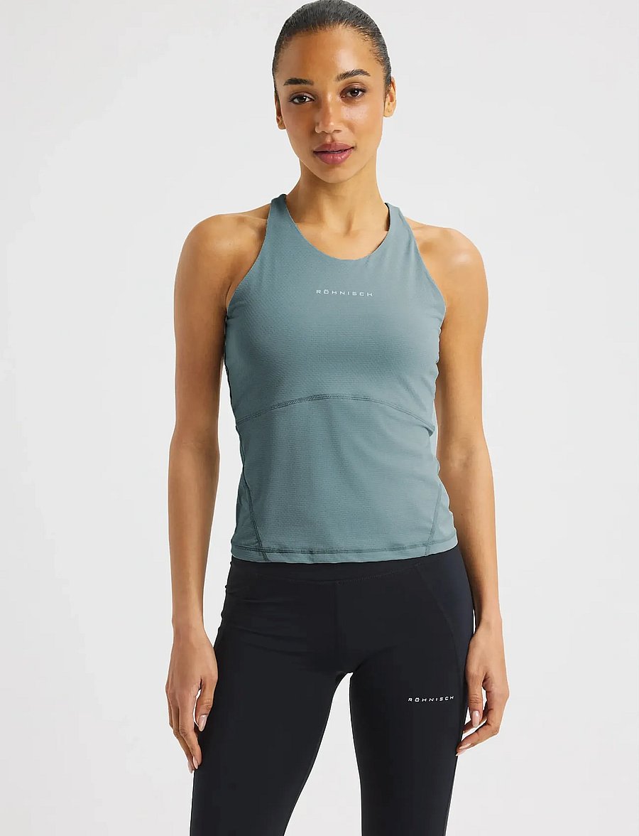 Röhnisch - Jacquard Tank - linnen - stormy sea - 0