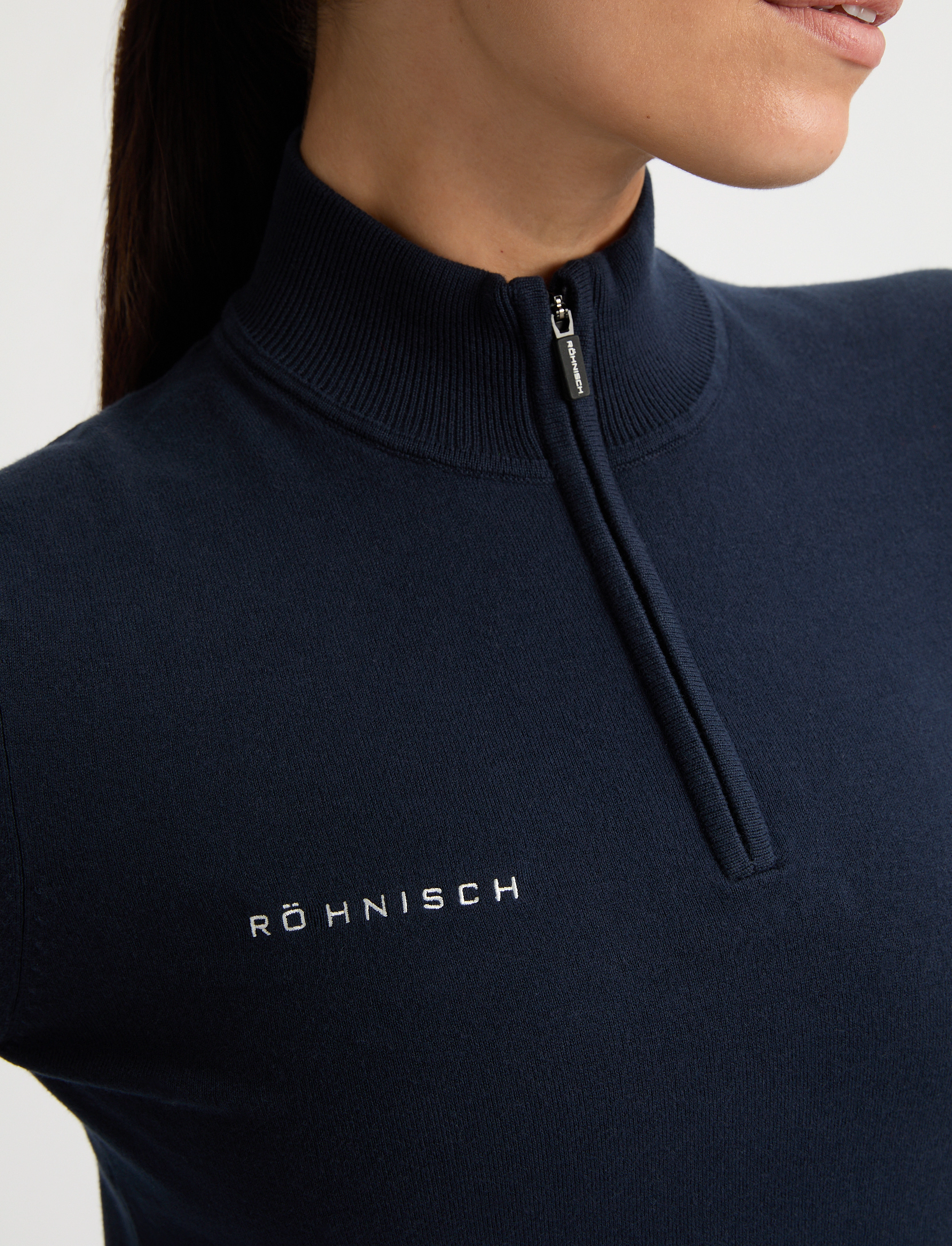 Röhnisch - Kora Knitted Half Zip - knitwear - navy - 3
