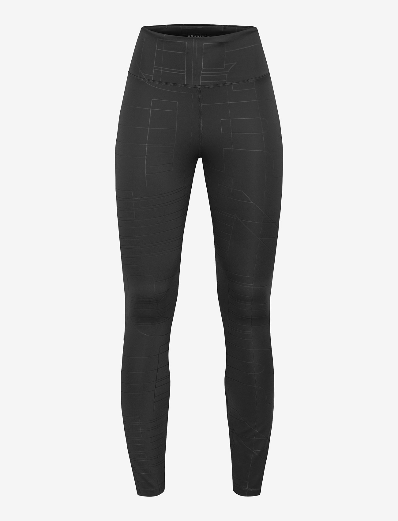 Röhnisch - Logo Effect High Waist Tights - training tights - black logo emboss - 1