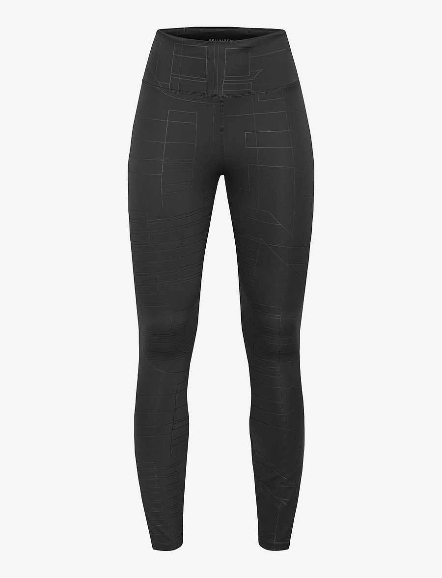 Röhnisch - Logo Effect High Waist Tights - trainingstights - black logo emboss - 1