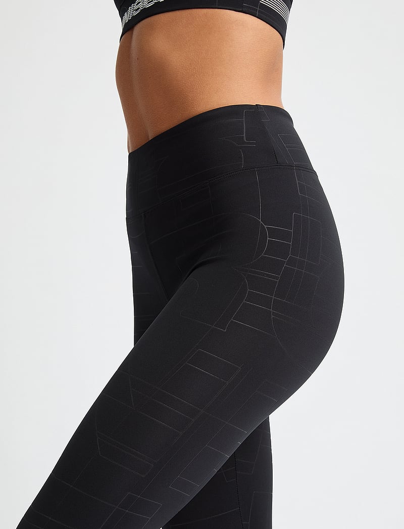 Röhnisch - Logo Effect High Waist Tights - trainingstights - black logo emboss - 0