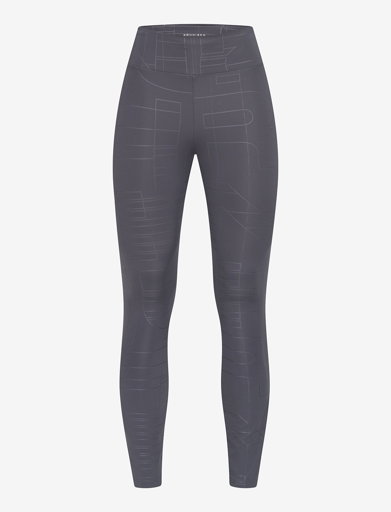 Röhnisch - Logo Effect High Waist Tights - sportinės tamprės - dk plum emboss - 1