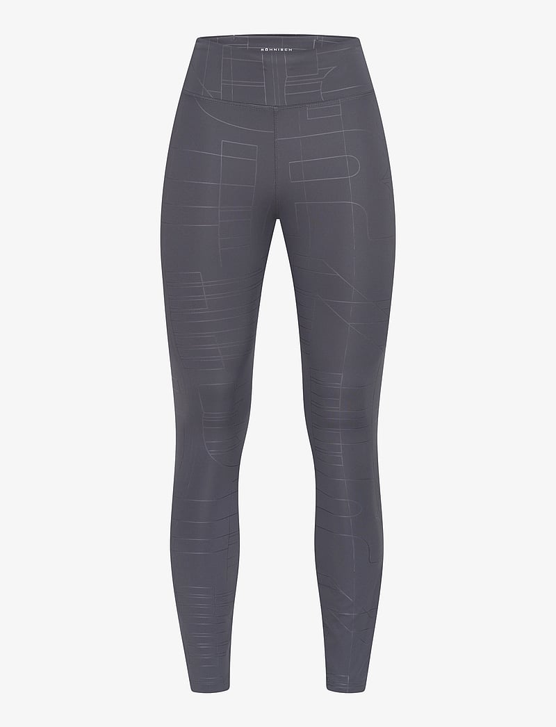 Röhnisch - Logo Effect High Waist Tights - sportinės tamprės - dk plum emboss - 1