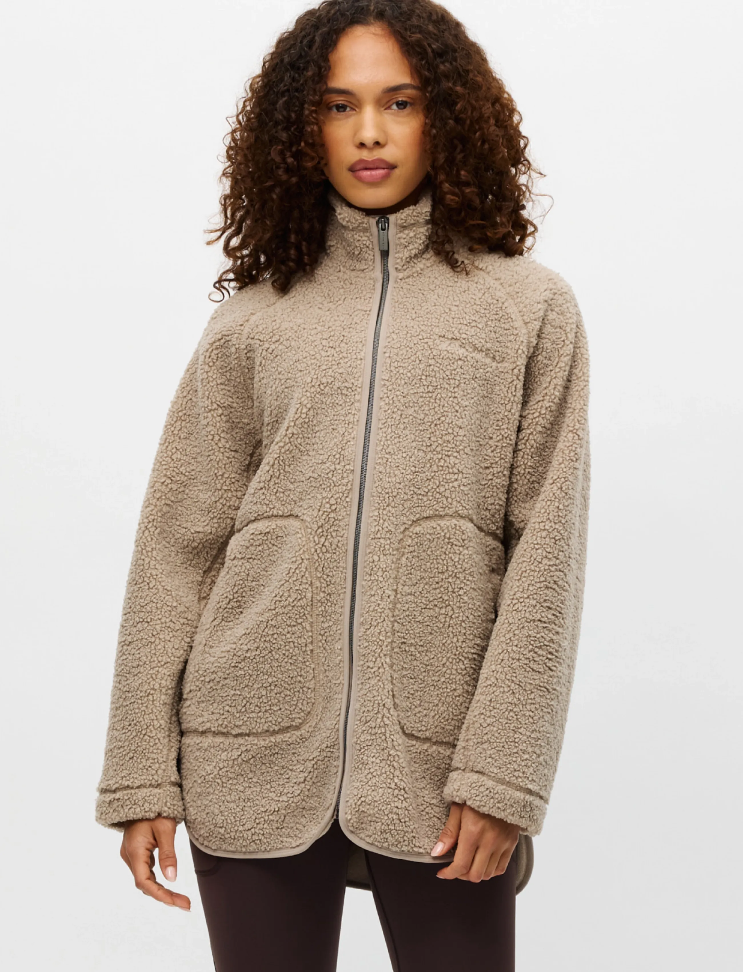 Röhnisch Cloud Pile Jacket, Kvinder, Teddyfleecejakke, Beige, Str: XS