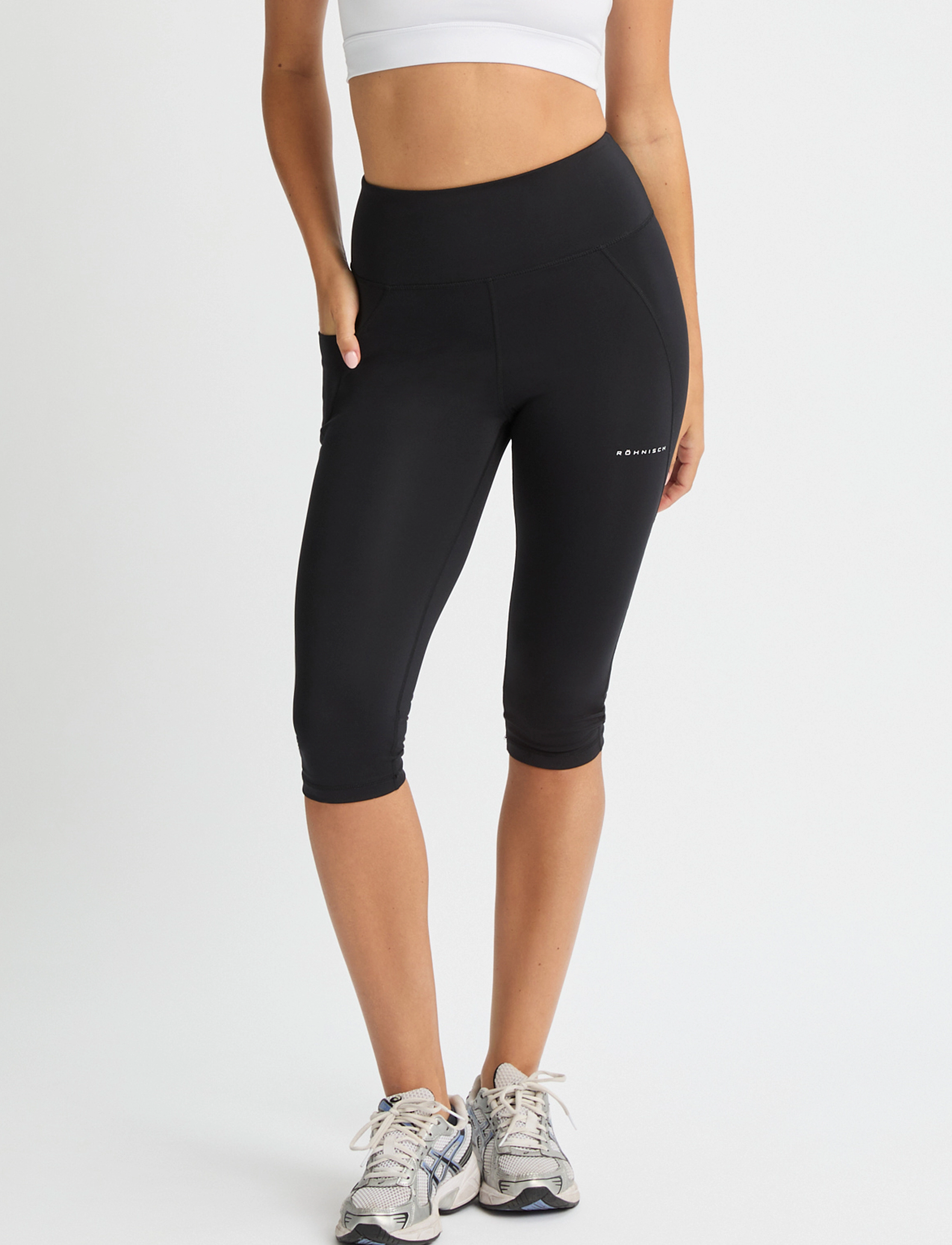 Röhnisch Flattering High Waist Capri Tights, Kvinder, Højtaljede Capri Tights, Sort, Str: XL