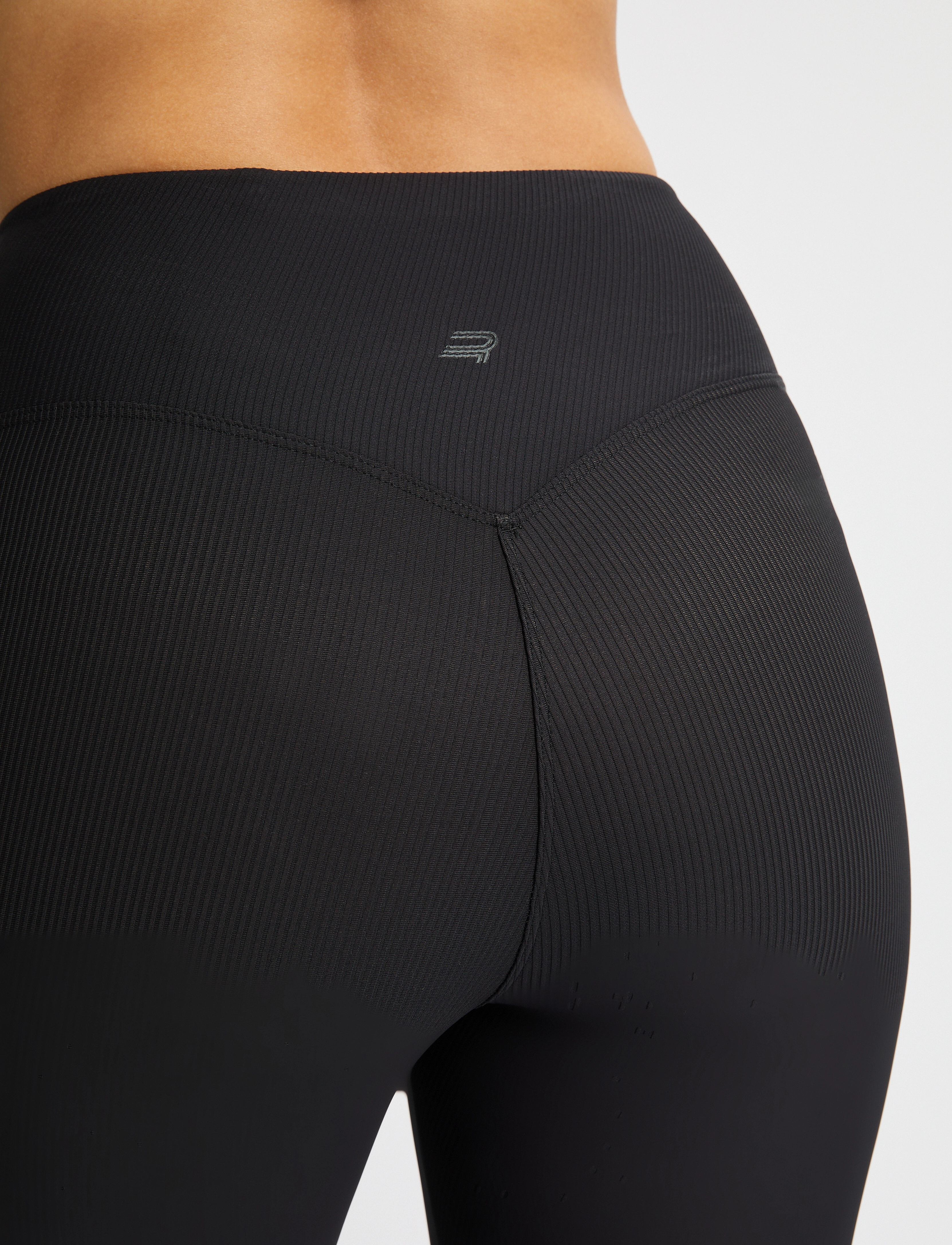 Röhnisch Ribbed R Hw Tights, L, Black, Sportsbukser > Sportstræningsbukser, Dame