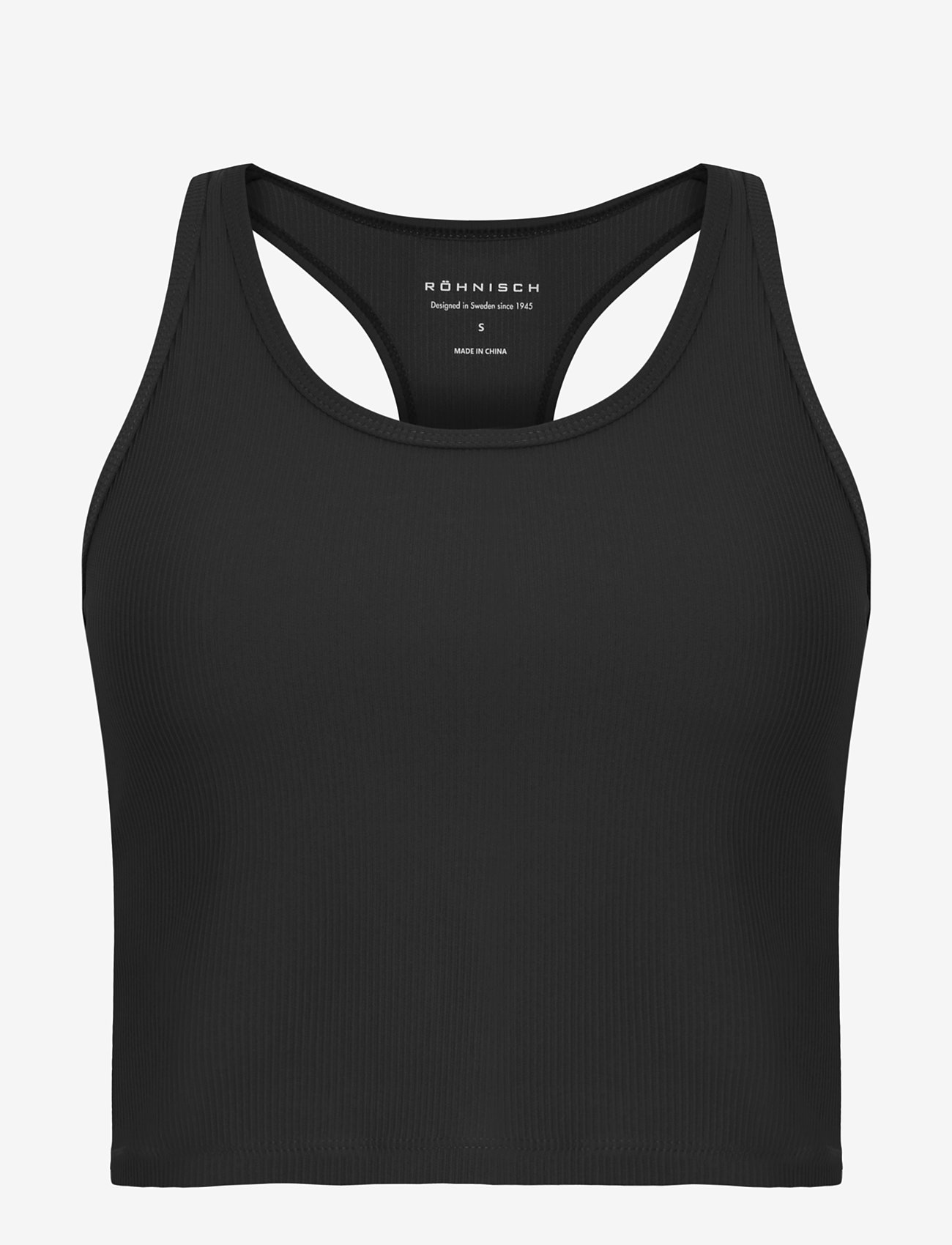 Röhnisch - Ribbed R Tank - crop-tops - black - 1
