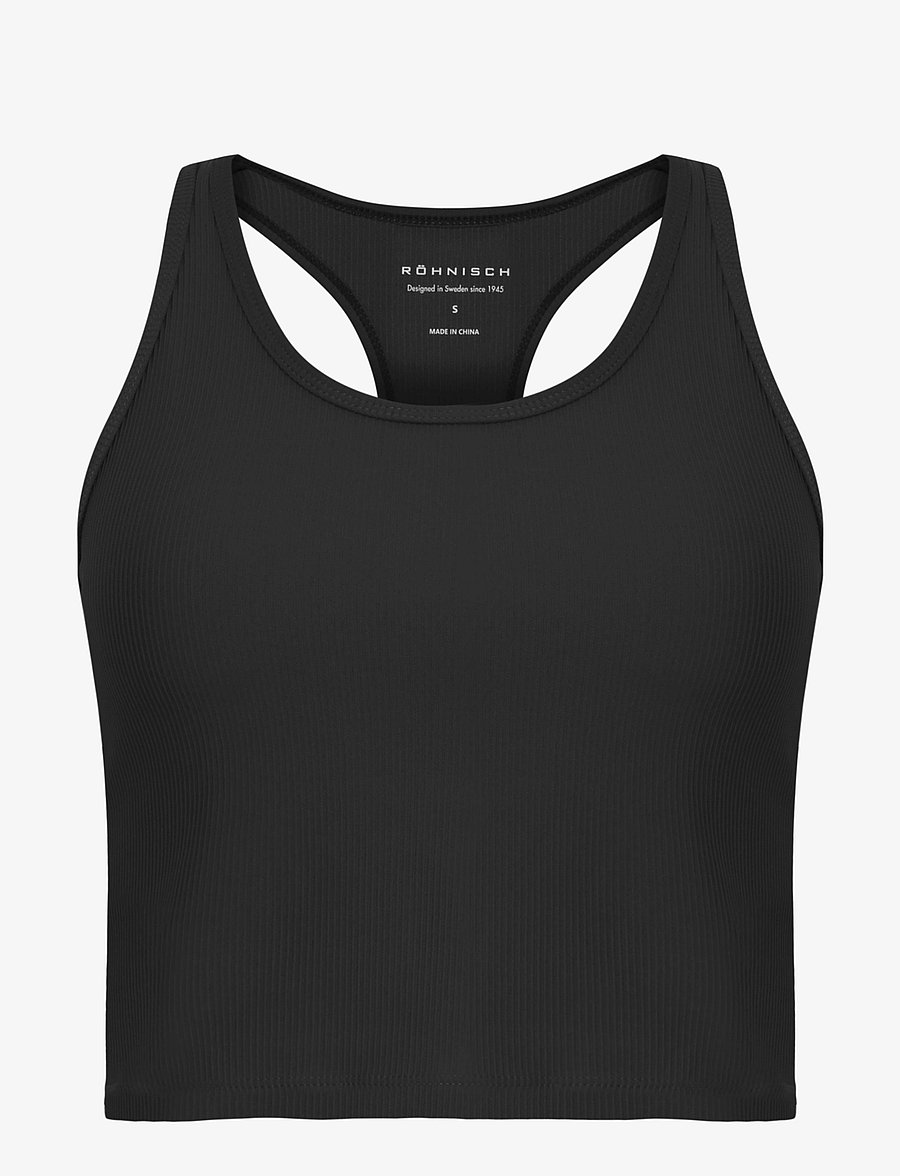 Röhnisch - Ribbed R Tank - crop-tops - black - 1