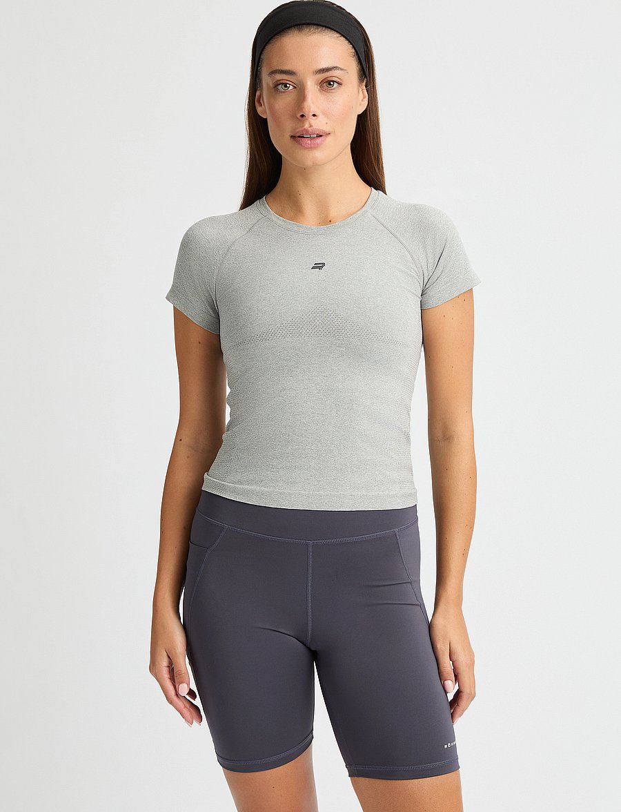 Röhnisch - Seamless Flex Tee - t-shirts - grey melange - 0
