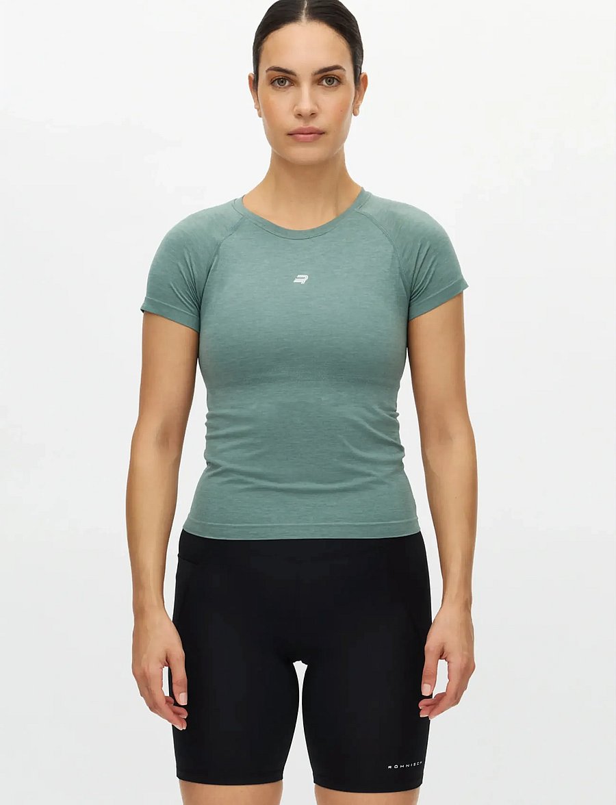Röhnisch - Seamless Flex Tee - stuttermarbolir - stormy sea - 0