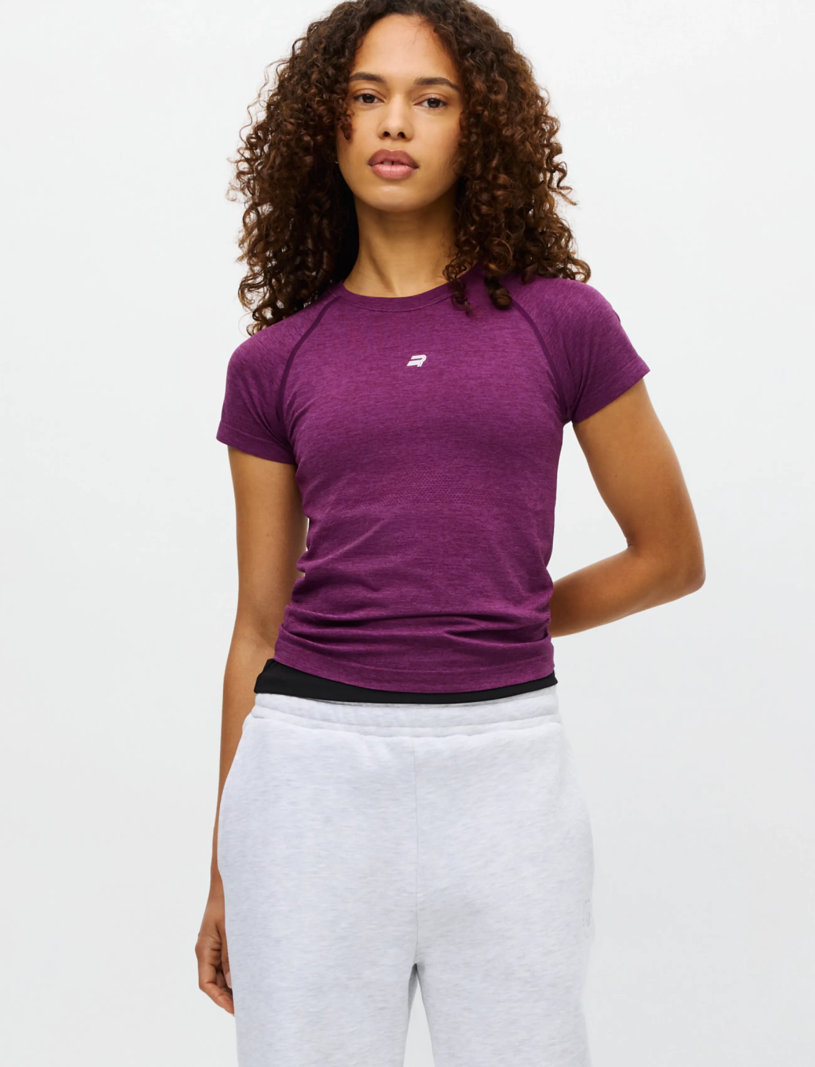 Röhnisch Seamless Flex Tee, Kvinder, Problemfri Flex T-shirt, Lila, Str: S